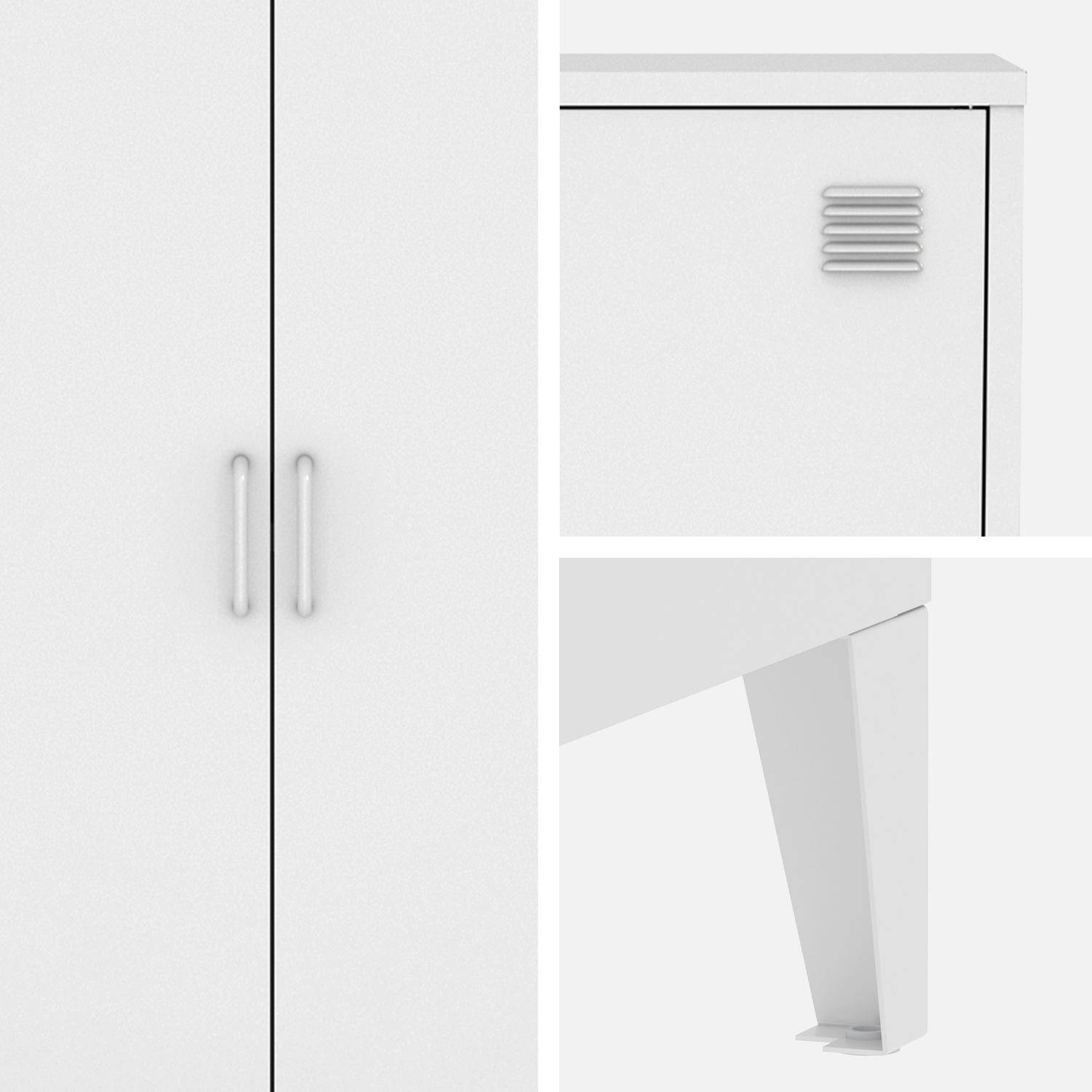 2er-Set Kommoden/Schränke aus Metall 2 Türen weiß B 75 x T 33 x H 110 cm - Soho Photo5