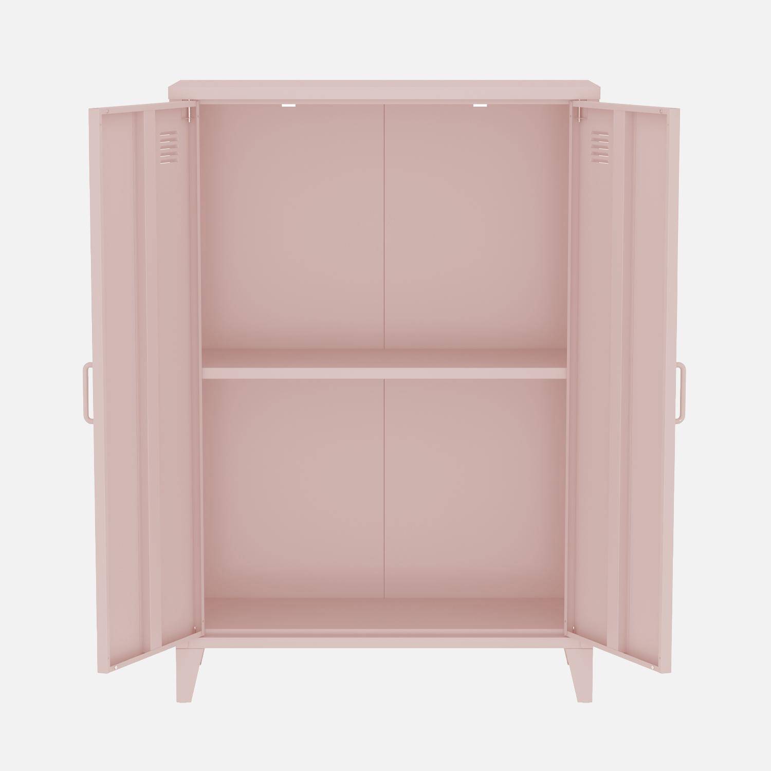 Metal cabinet with 2 doors (set of 2), Soho, Pink, 75x33x110 cm,sweeek,Photo3