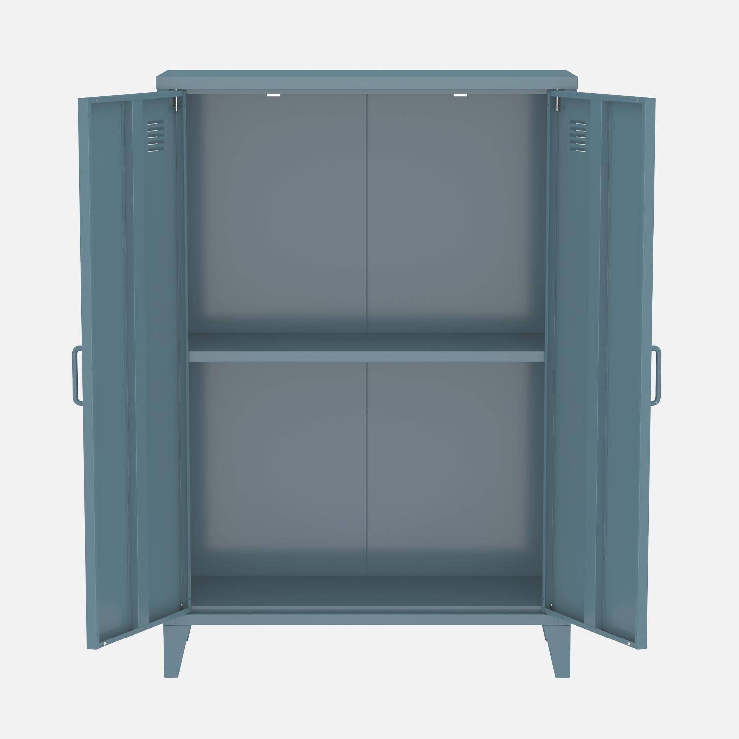 Industriële metalen kasten met 2 deuren (set van 2) donkerblauw L 75 x B 33 x H 110 cm - Soho,sweeek,Photo3