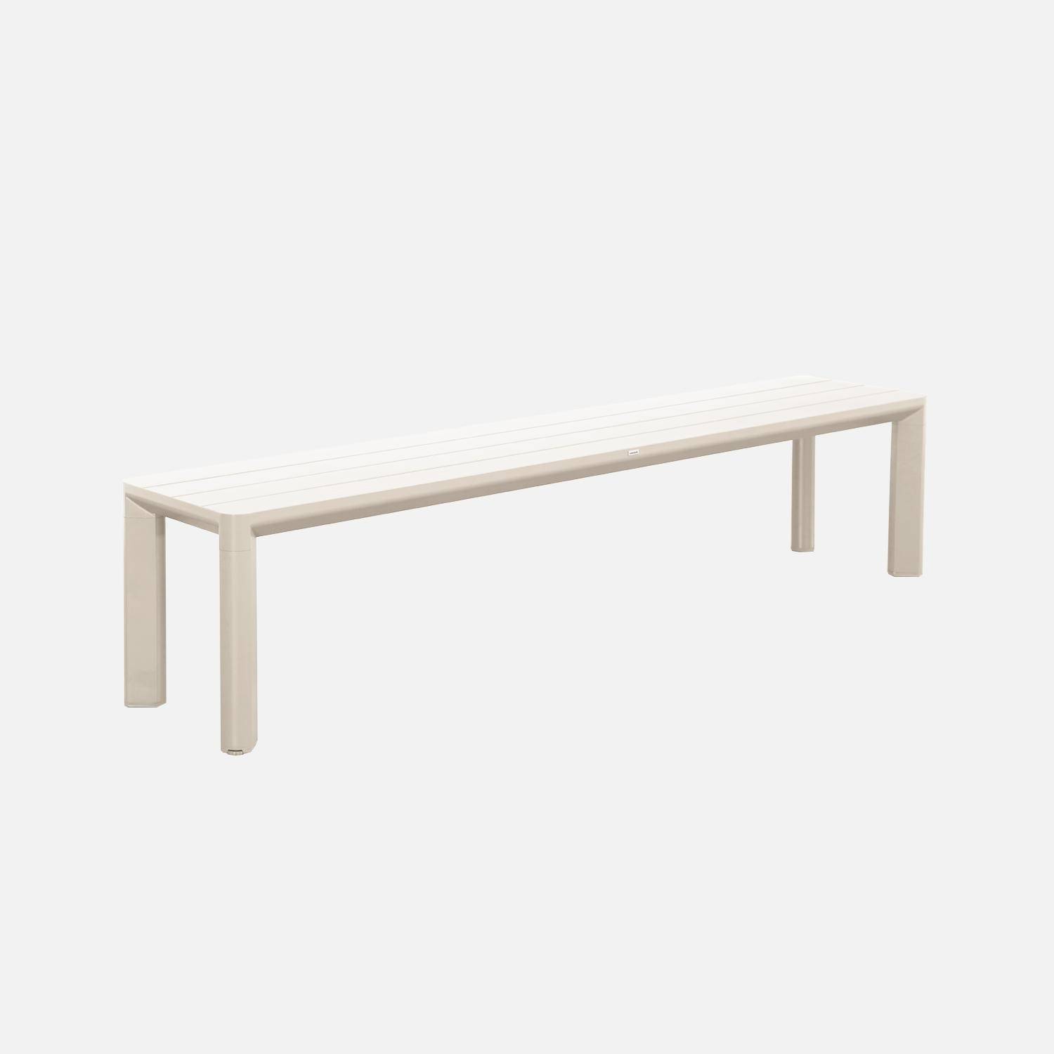 Table de jardin 1 banc et 4 fauteuils aluminium et textilène beige 220 x 100 x 75 cm Photo6
