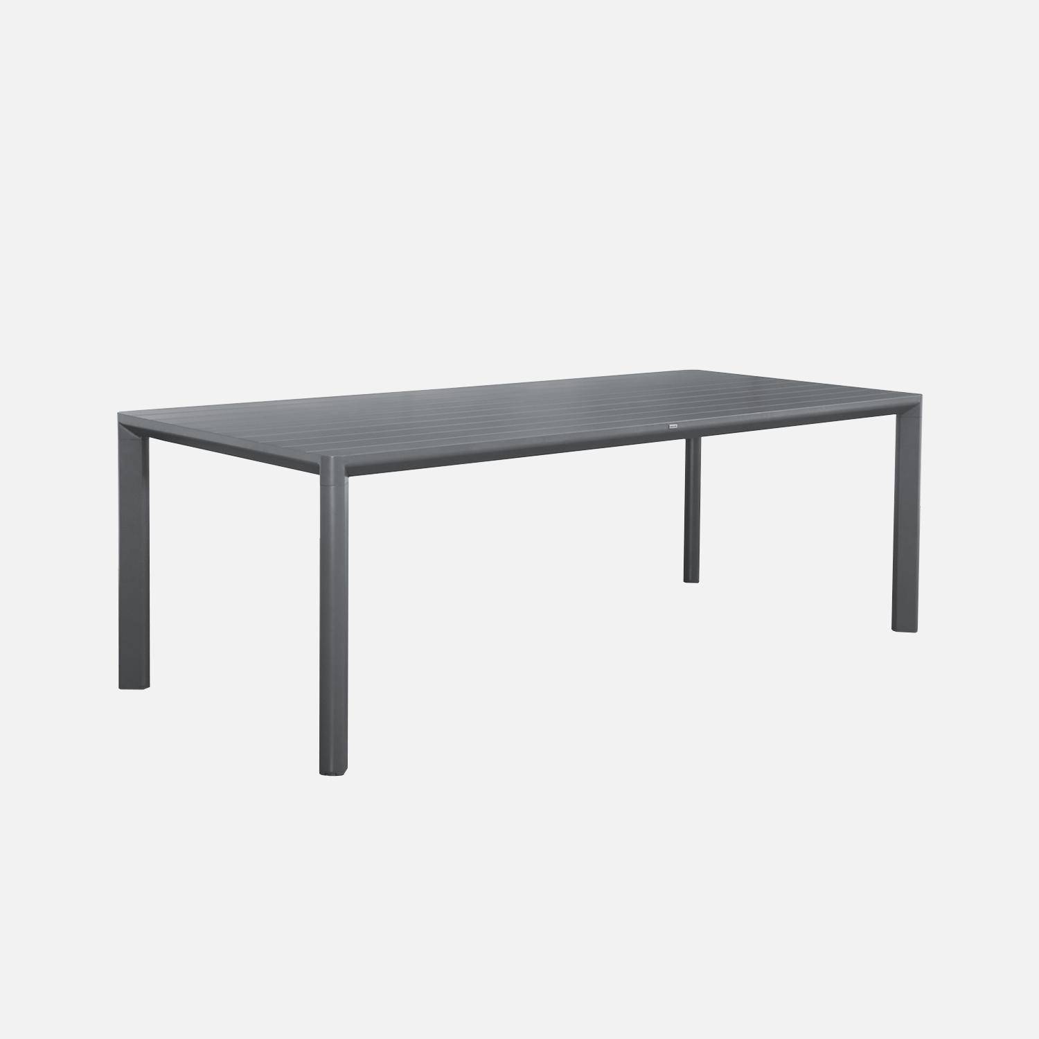 Table de jardin 1 banc et 4 fauteuils aluminium et textilène anthracite 220 x 100 x 75 cm,sweeek,Photo5