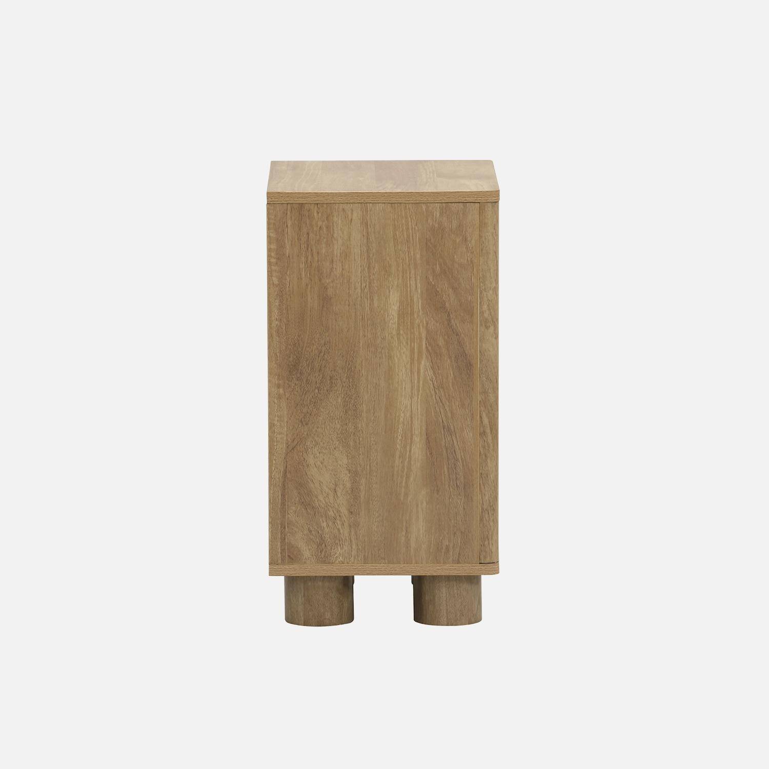 Mango wood effect bedside table with 1 reversible door - Pondi Photo6