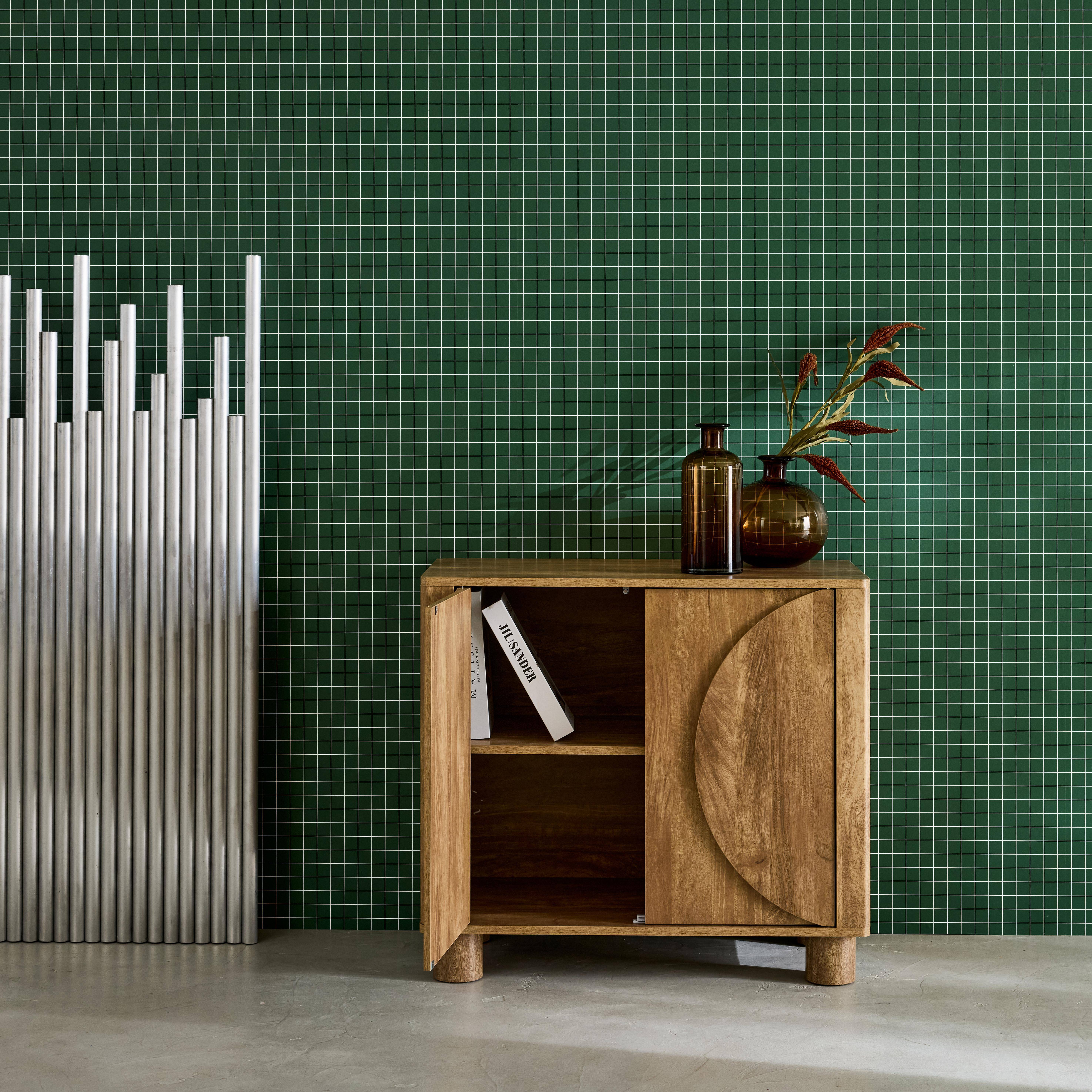 Aparador exótico efeito madeira de mangueira 2 portas, 80cm, Pondi, Manguier, 80x40x72 cm,sweeek,Photo2