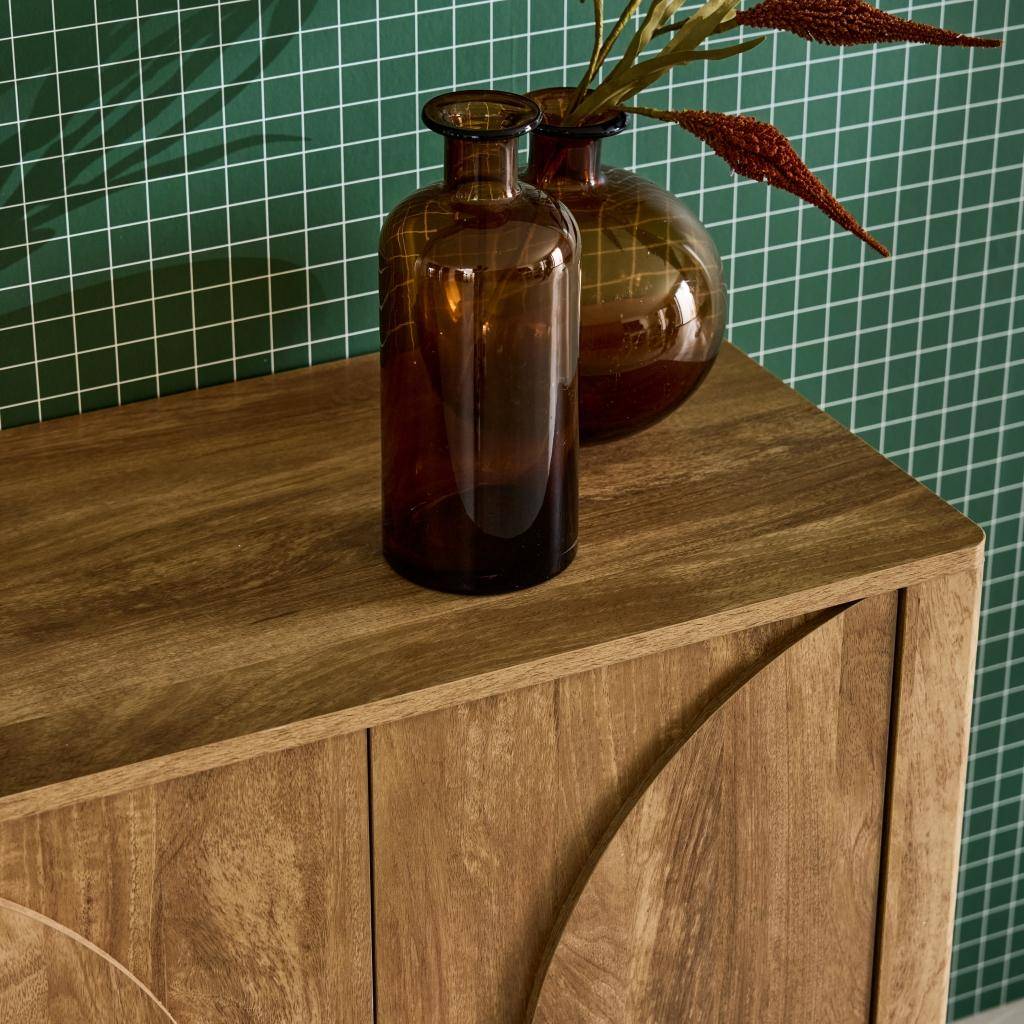 Buffet exotique décor bois de manguier 2 portes 80cm Pondi,sweeek,Photo3