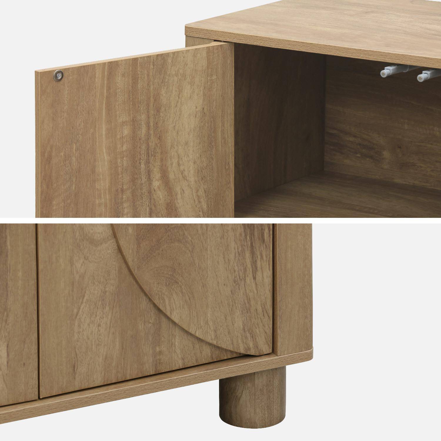 Buffet exótico efecto madera de mango con 2 puerta, 80cm, Pondi, Marrón dorado, 80x40x72 cm Photo5