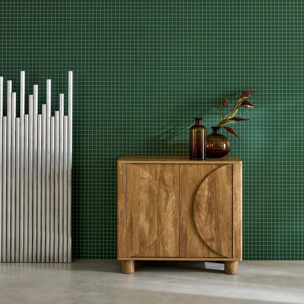 Buffet exotique décor bois de manguier 2 portes 80cm Pondi Photo1