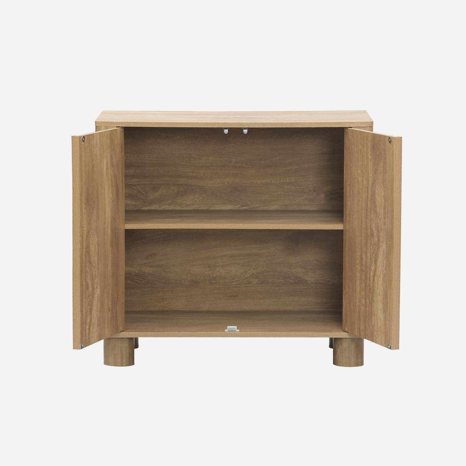Buffet exótico efecto madera de mango con 2 puerta, 80cm, Pondi, Marrón dorado, 80x40x72 cm,sweeek,Photo3