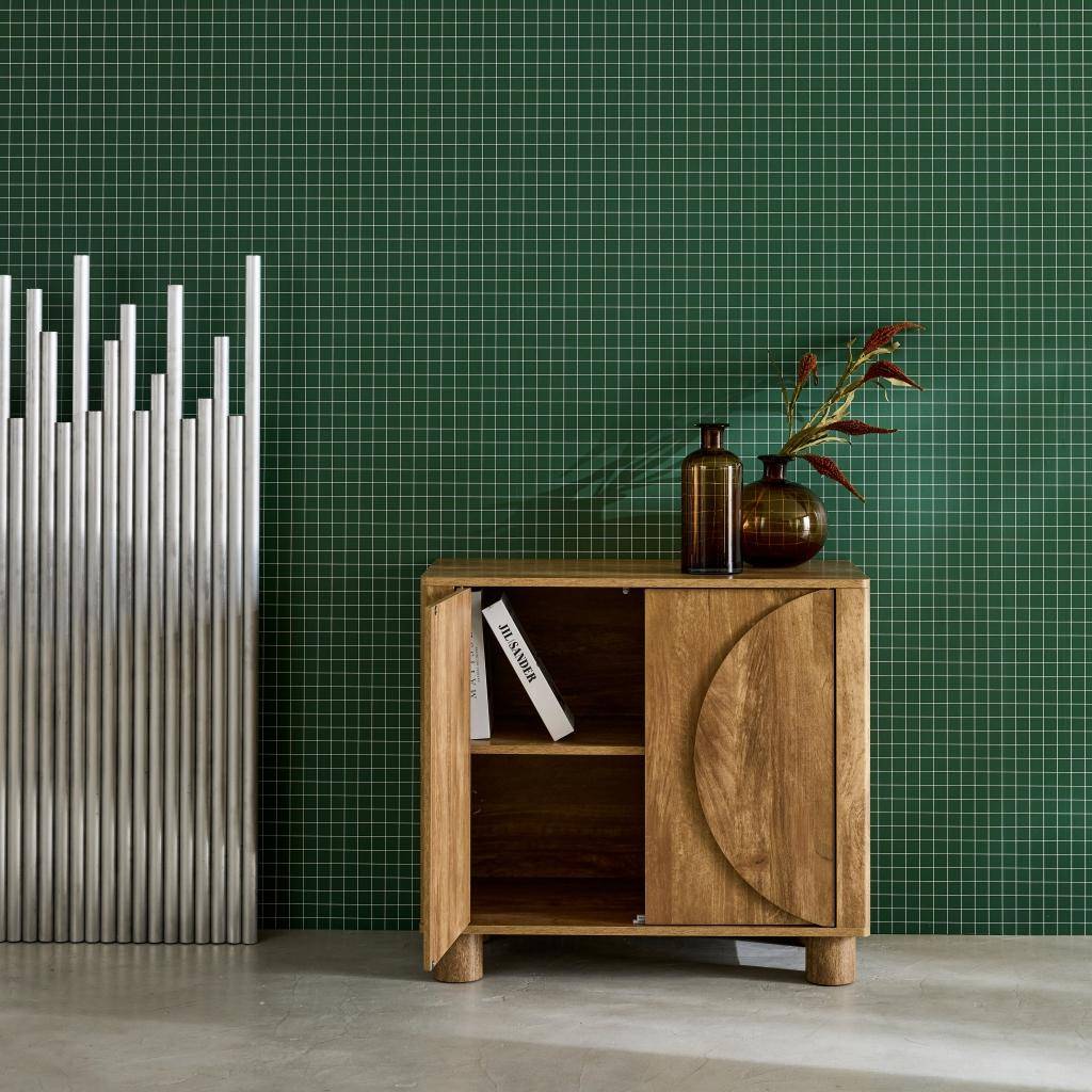 Buffet exotique décor bois de manguier 2 portes 80cm Pondi Photo2