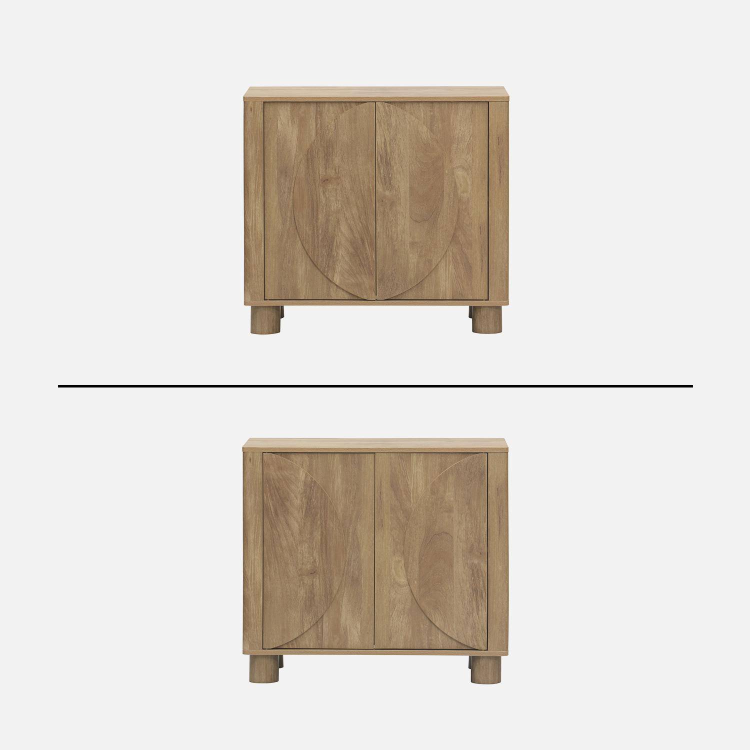 Aparador exótico efeito madeira de mangueira 2 portas, 80cm, Pondi, Manguier, 80x40x72 cm,sweeek,Photo7