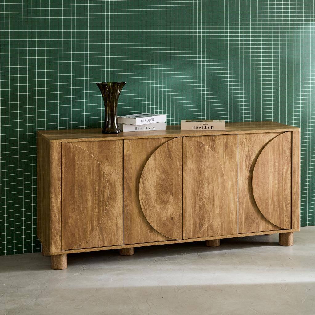 Exotic buffet mango wood effect 4 doors 155x40x72 cm - Pondi Photo2