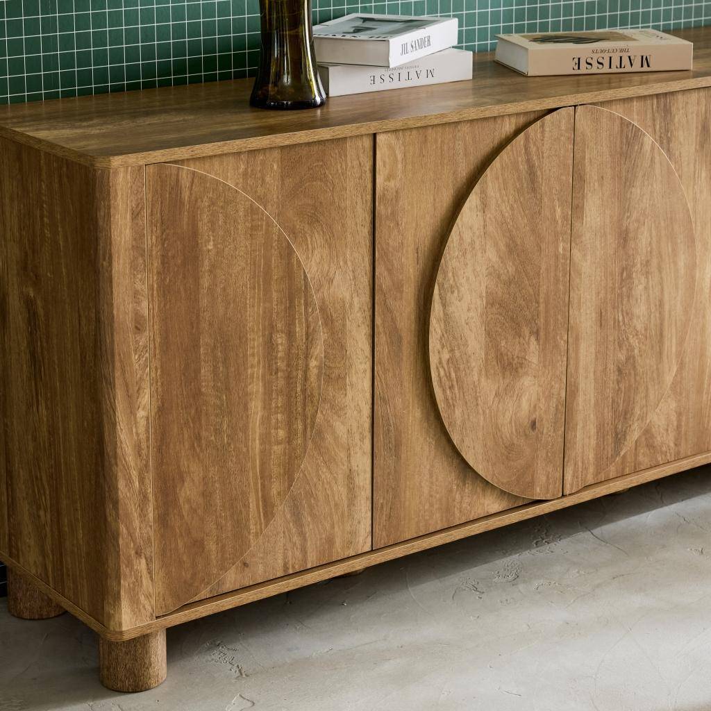 Exotic buffet mango wood effect 4 doors 155x40x72 cm - Pondi Photo4