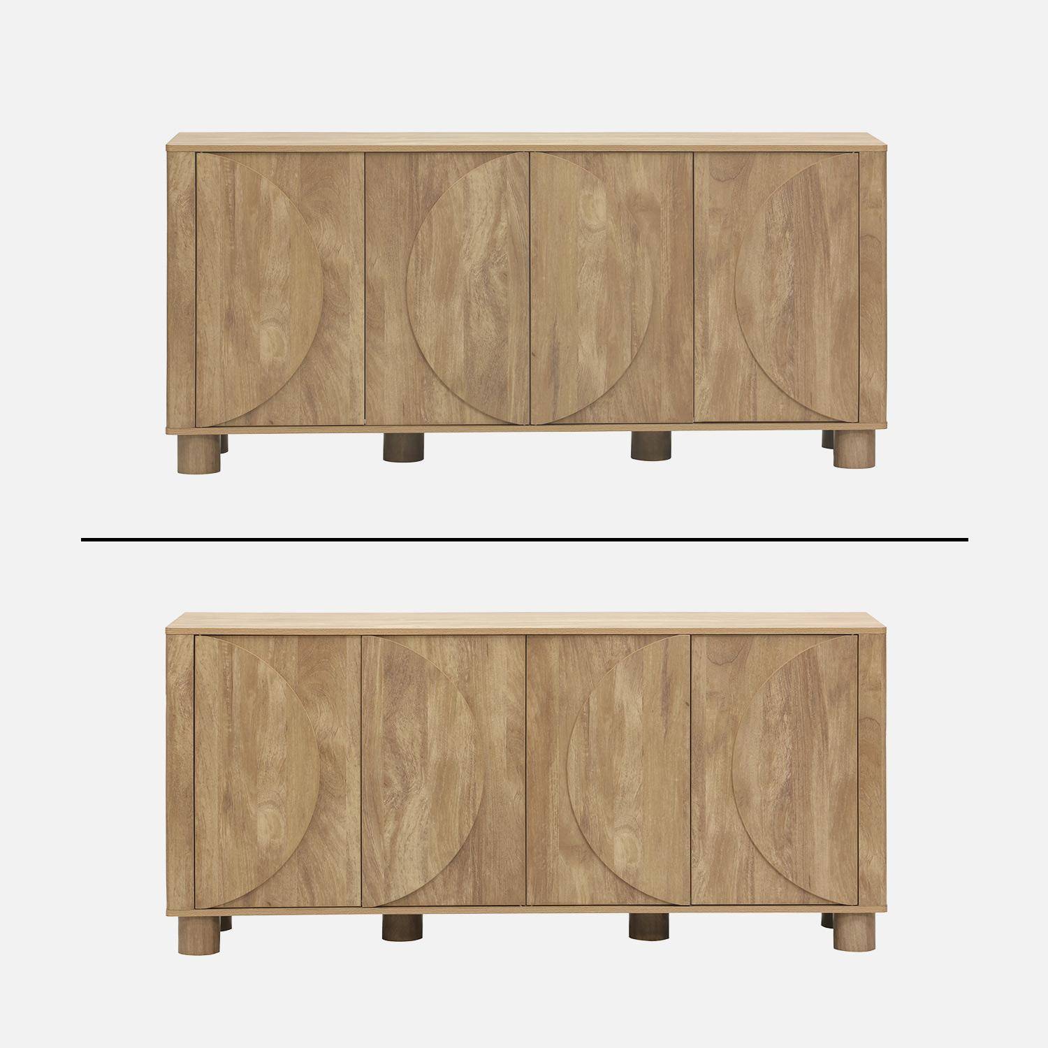 Buffet exotique effet bois de manguier 4 portes 155cm Pondi Photo2