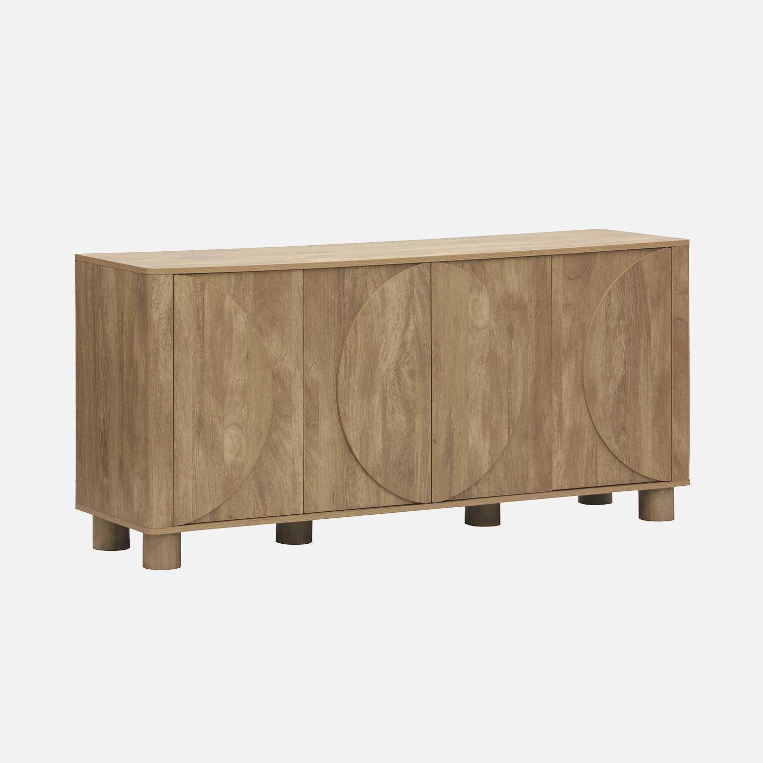 Buffet exotique effet bois de manguier 4 portes 155cm Pondi Photo1