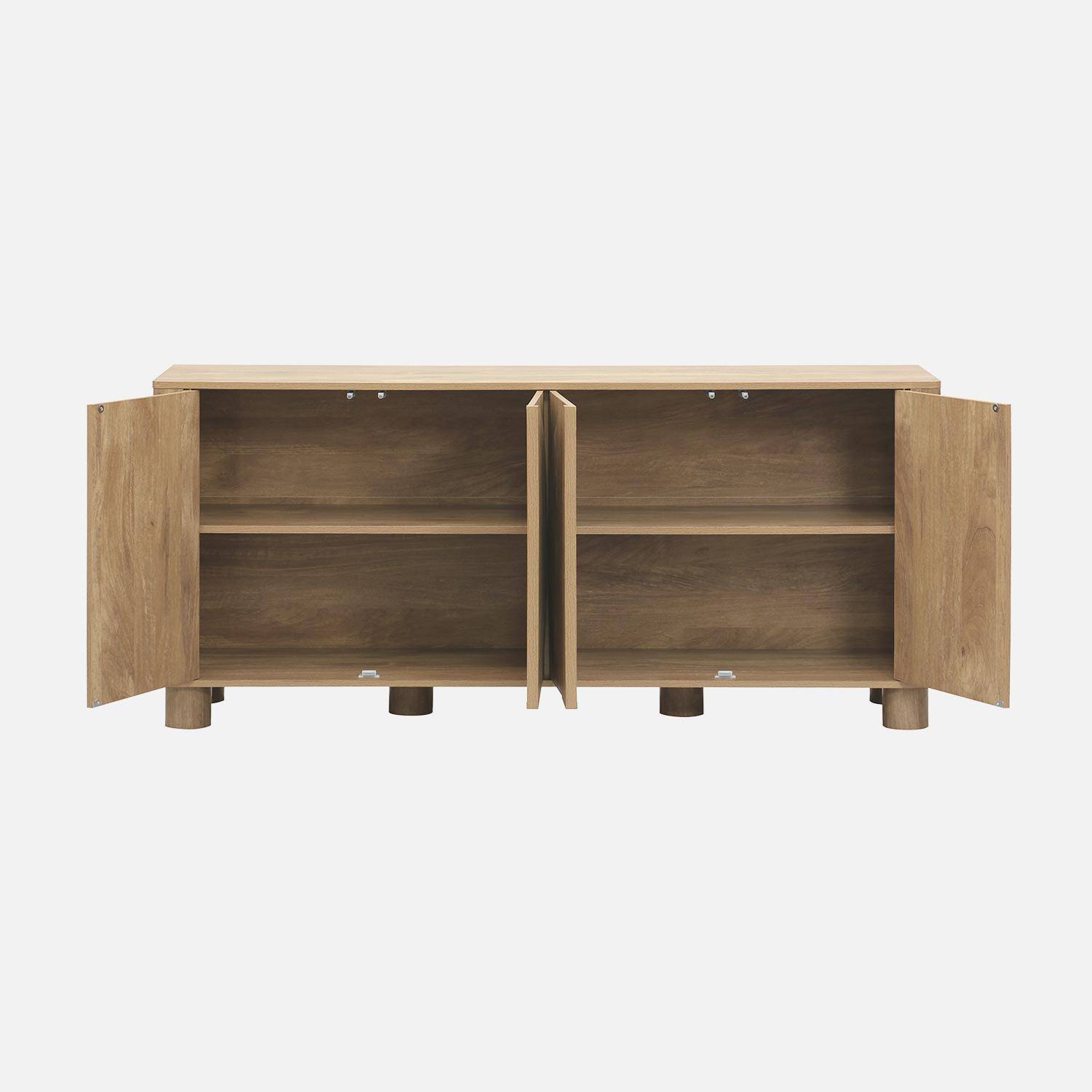 Buffet exotique effet bois de manguier 4 portes 155cm Pondi Photo3