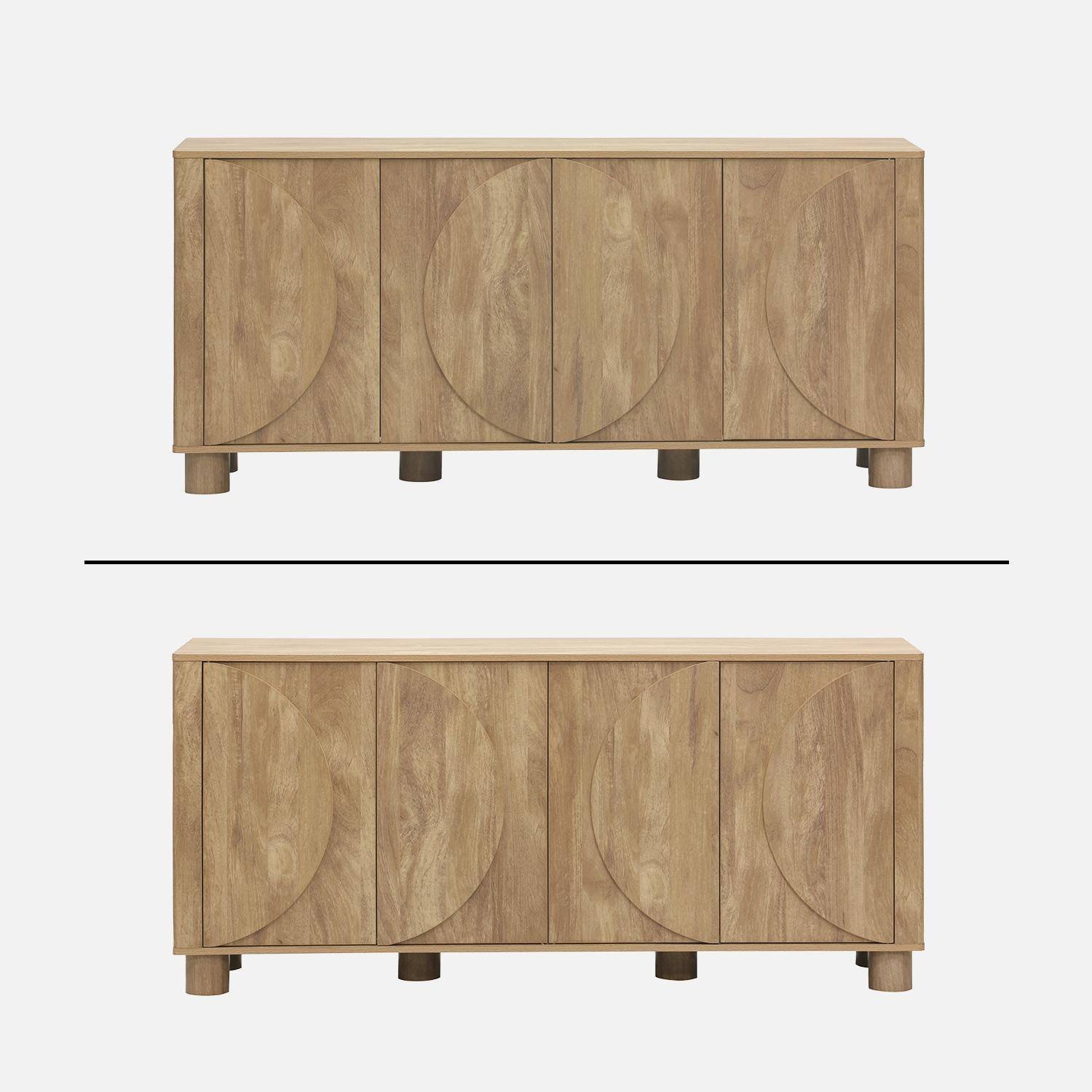 Buffet décor bois de manguier 4 portes 155cm Pondi,sweeek,Photo7