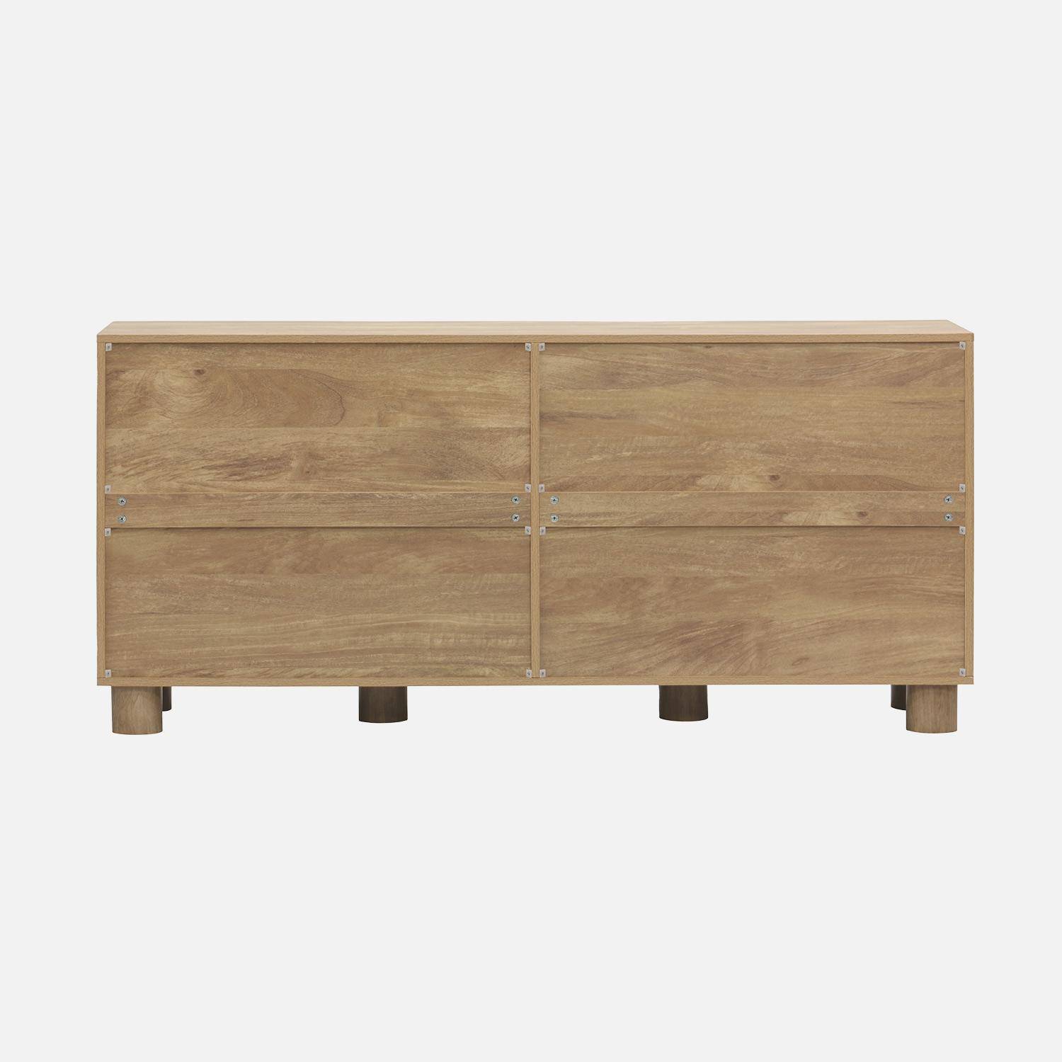 Buffet exotique effet bois de manguier 4 portes 155cm Pondi Photo5