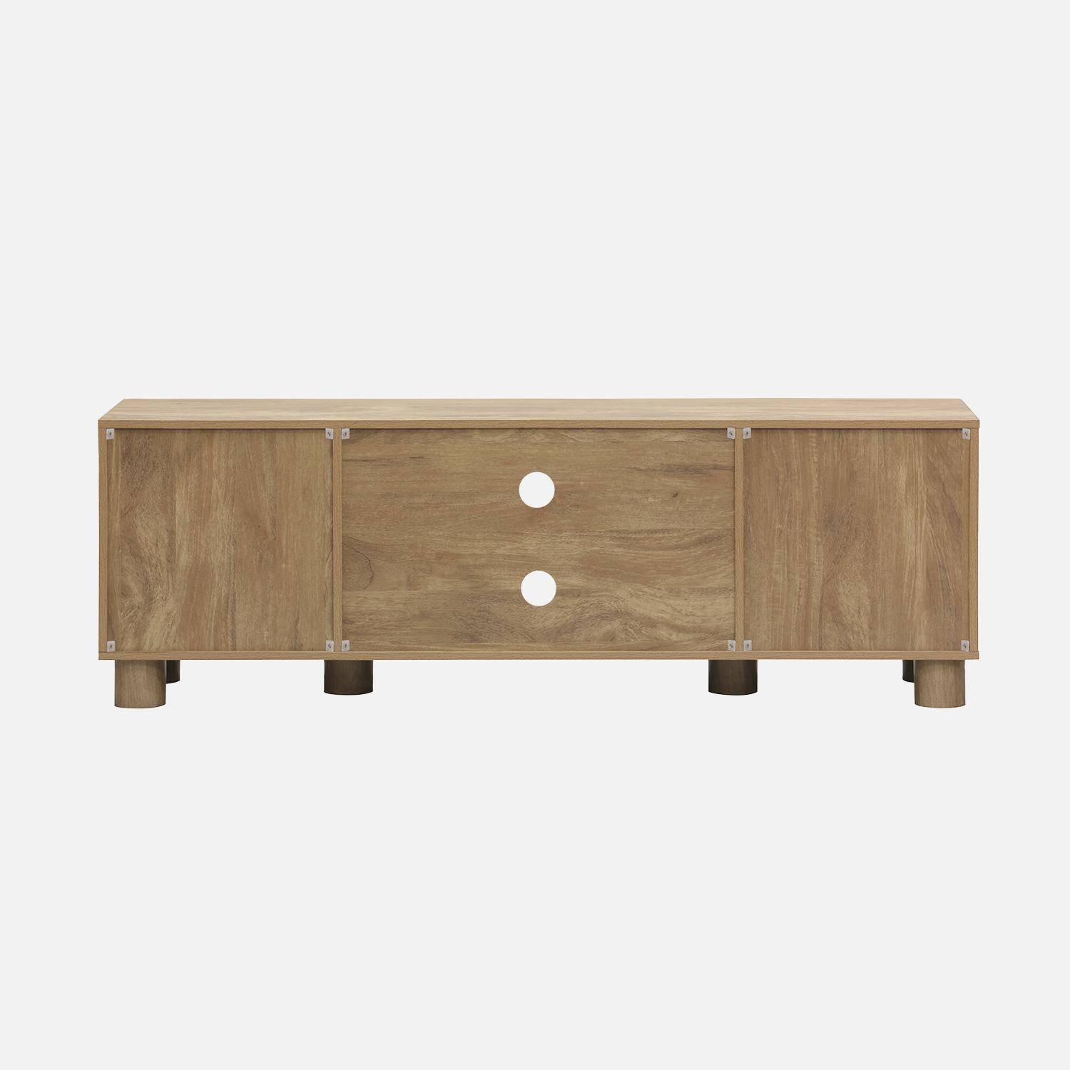 Meuble TV exotique effet bois de manguier 2 portes 155cm Pondi Photo5