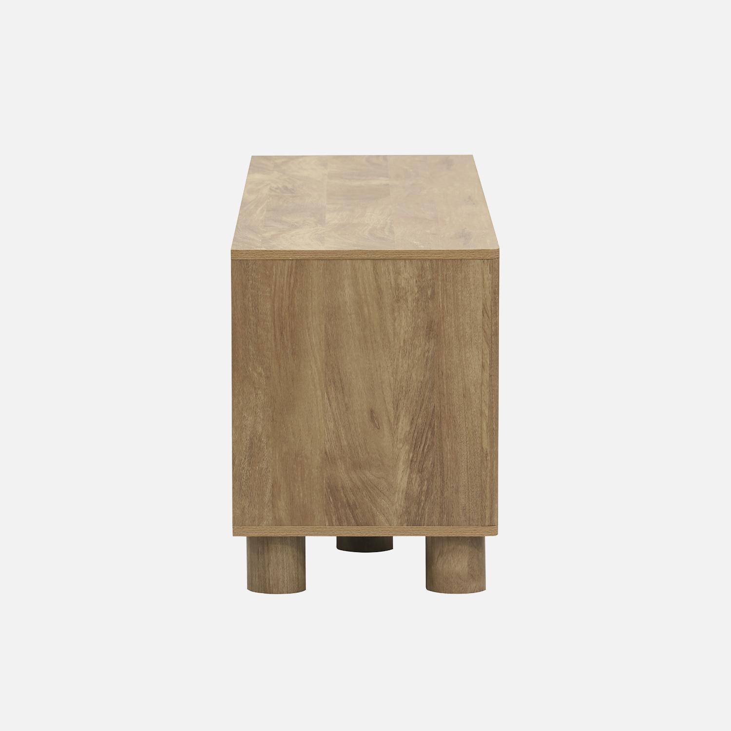Meuble TV exotique effet bois de manguier 2 portes 155cm Pondi Photo4