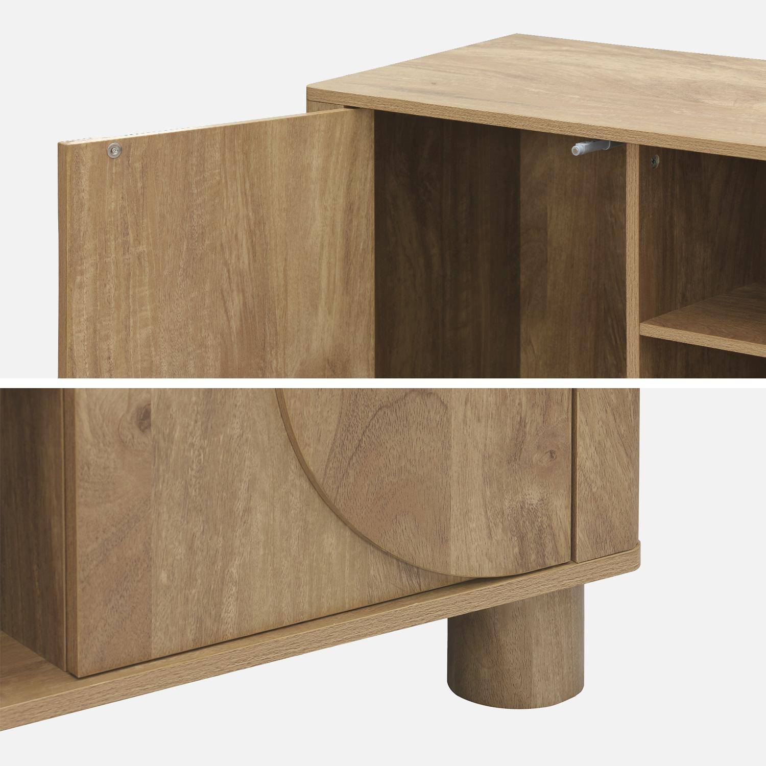 Meuble TV exotique effet bois de manguier 2 portes 155cm Pondi Photo6