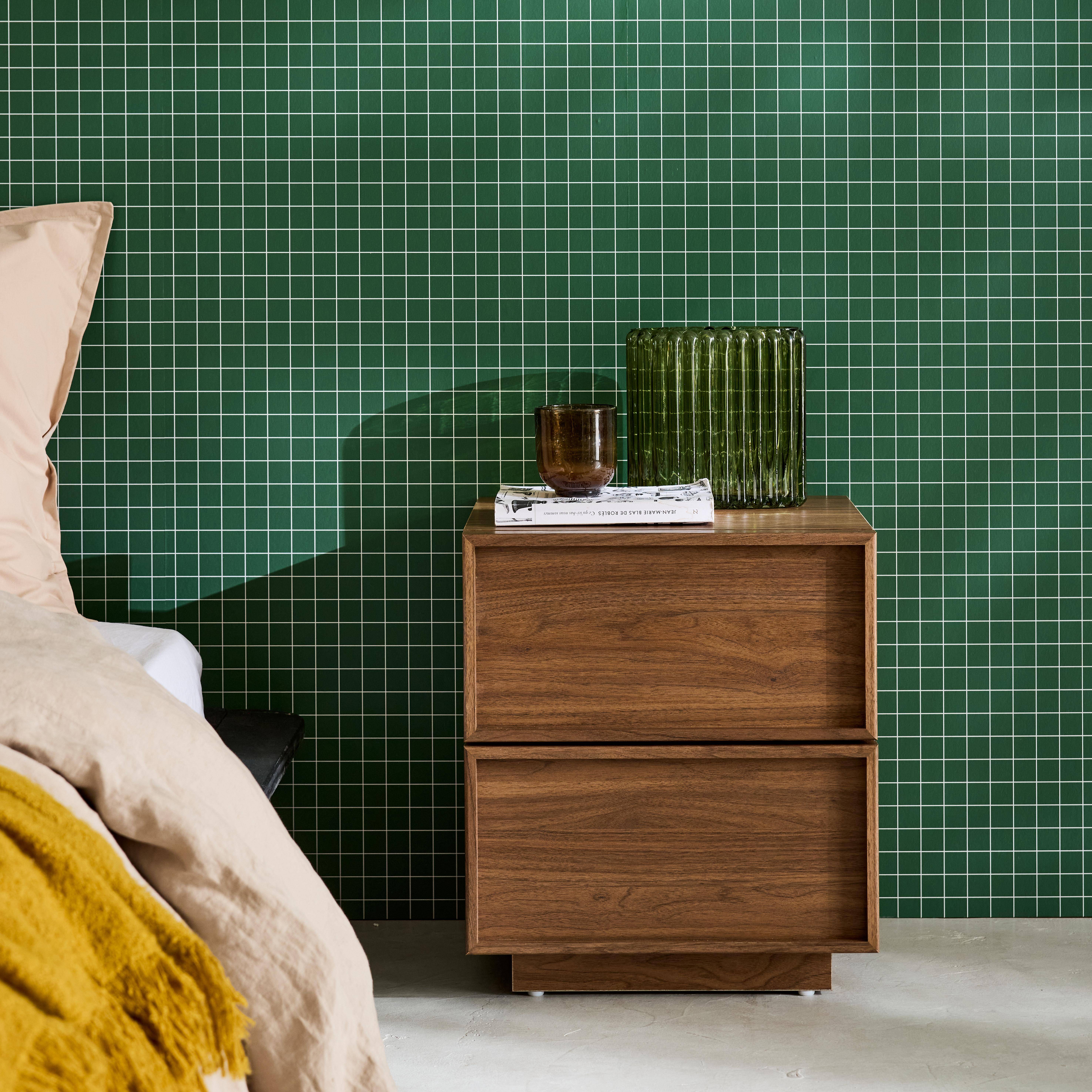 Szafka nocna w kolorze drewna, 2 szuflady, orzechowy, dł. 42 x gł. 38 x wys. 48 cm - Kuba,sweeek,Photo2