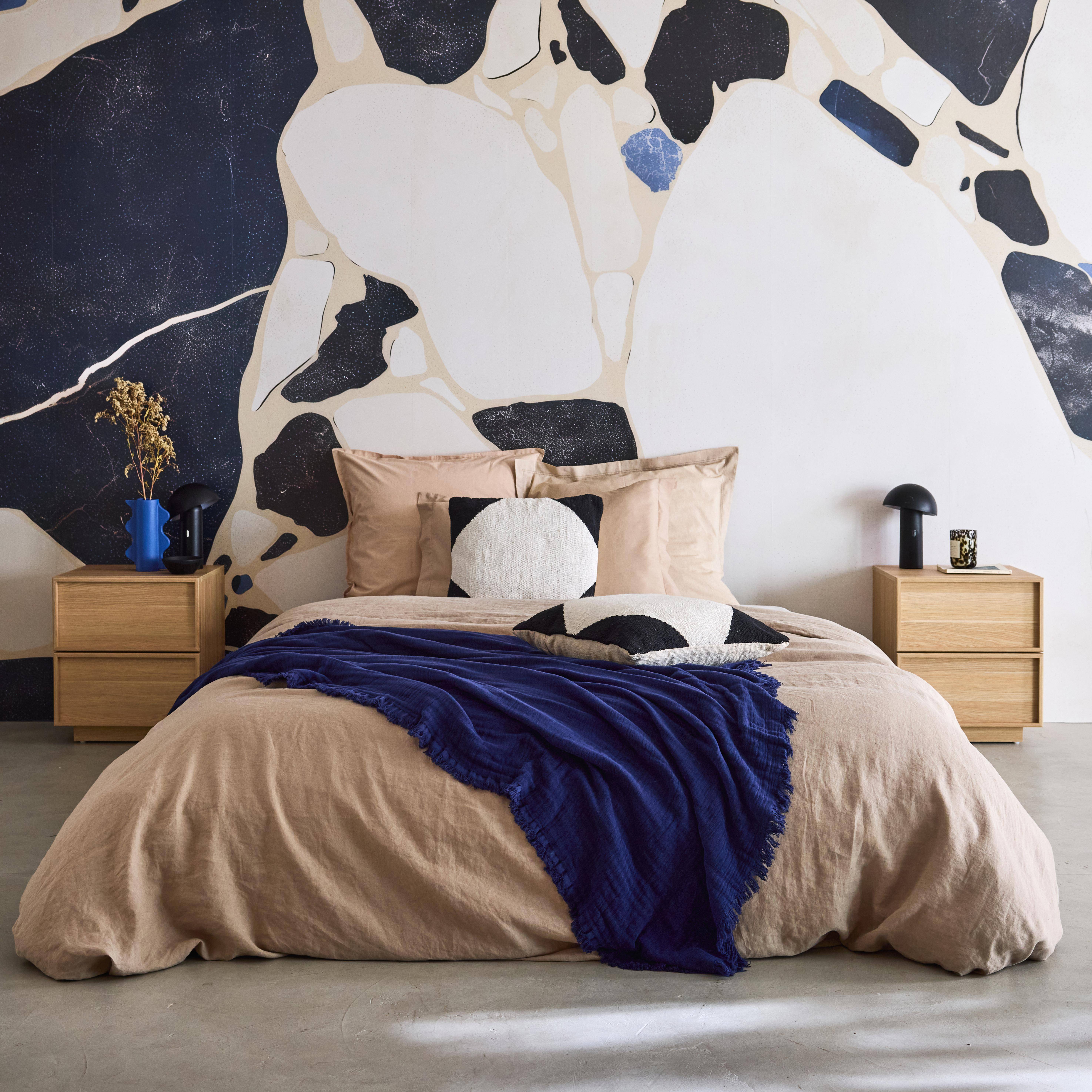 Set 2 comodini effetto legno 2 cassetti, Kuba, Marrone naturale, 42x38x48 cm Photo1