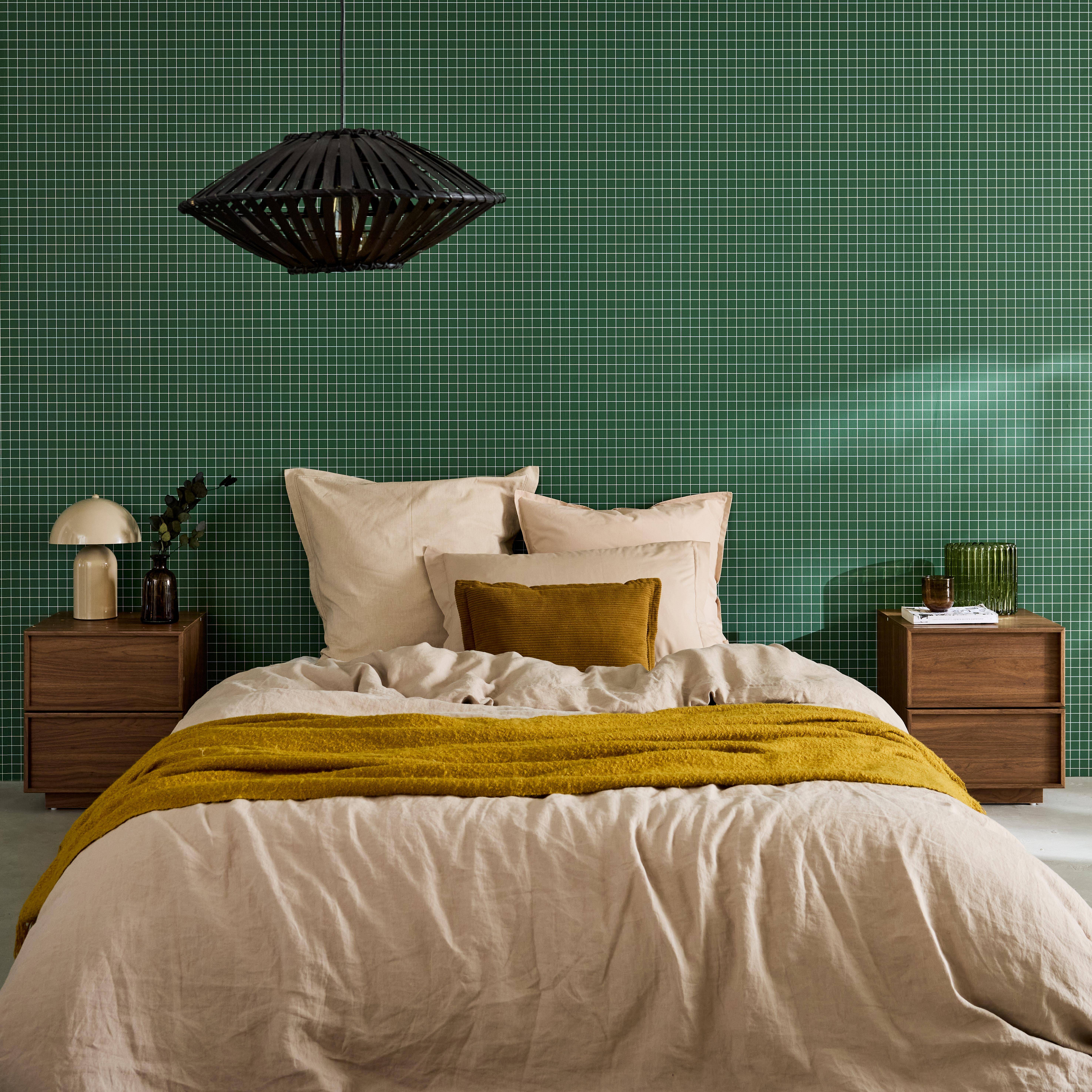 Mesita efecto madera 2 cajones, set de 2, Kuba, Nogal, 42x38x48 cm Photo1