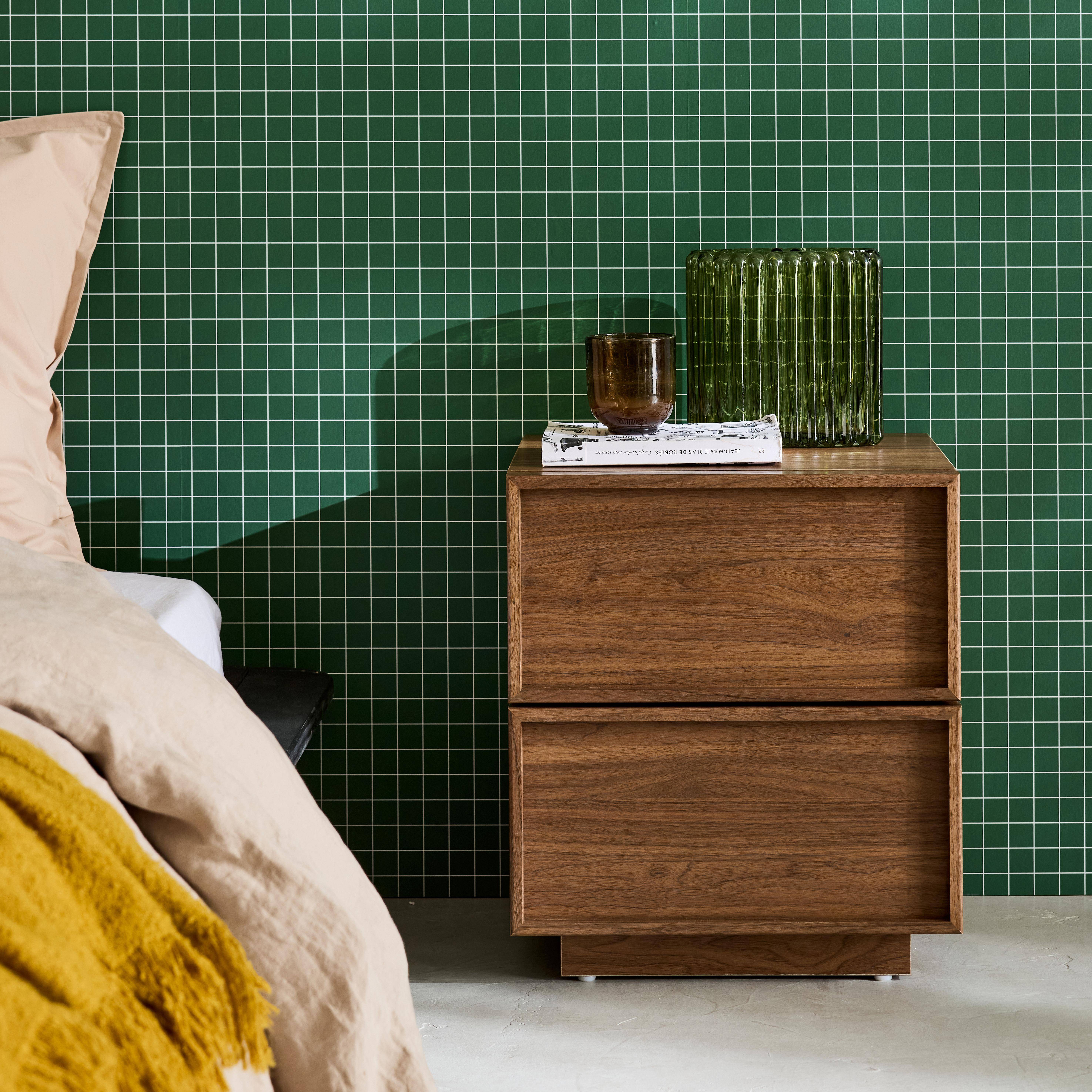 Set 2 comodini effetto legno 2 cassetti, Kuba, Noce, 42x38x48 cm,sweeek,Photo3