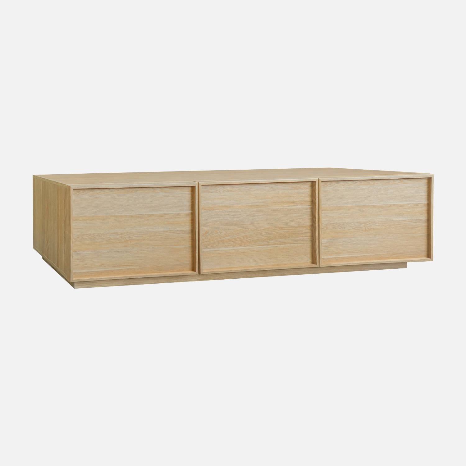 Meuble TV décor bois 3 portes naturel 180cm