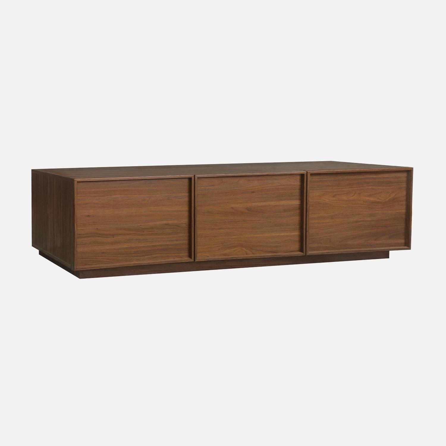 Meuble TV décor bois 3 portes noyer 180cm