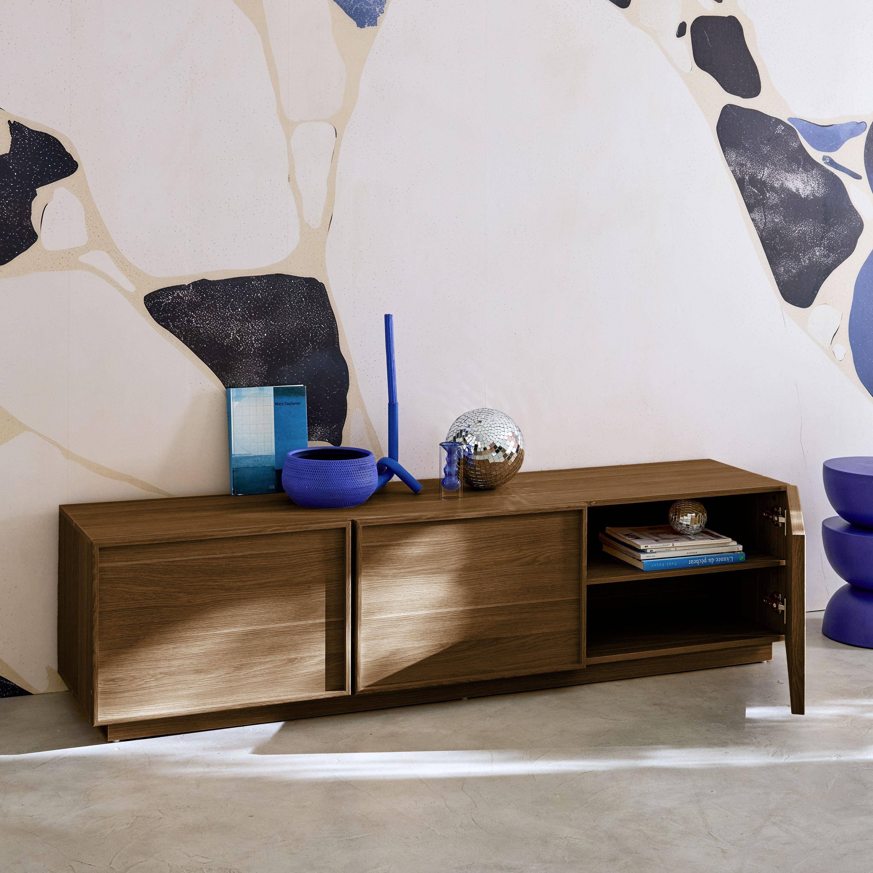 Mobile TV decorativo in legno 3 ante 180cm, Kuba, Marrone, 180x43x45 cm,sweeek,Photo4