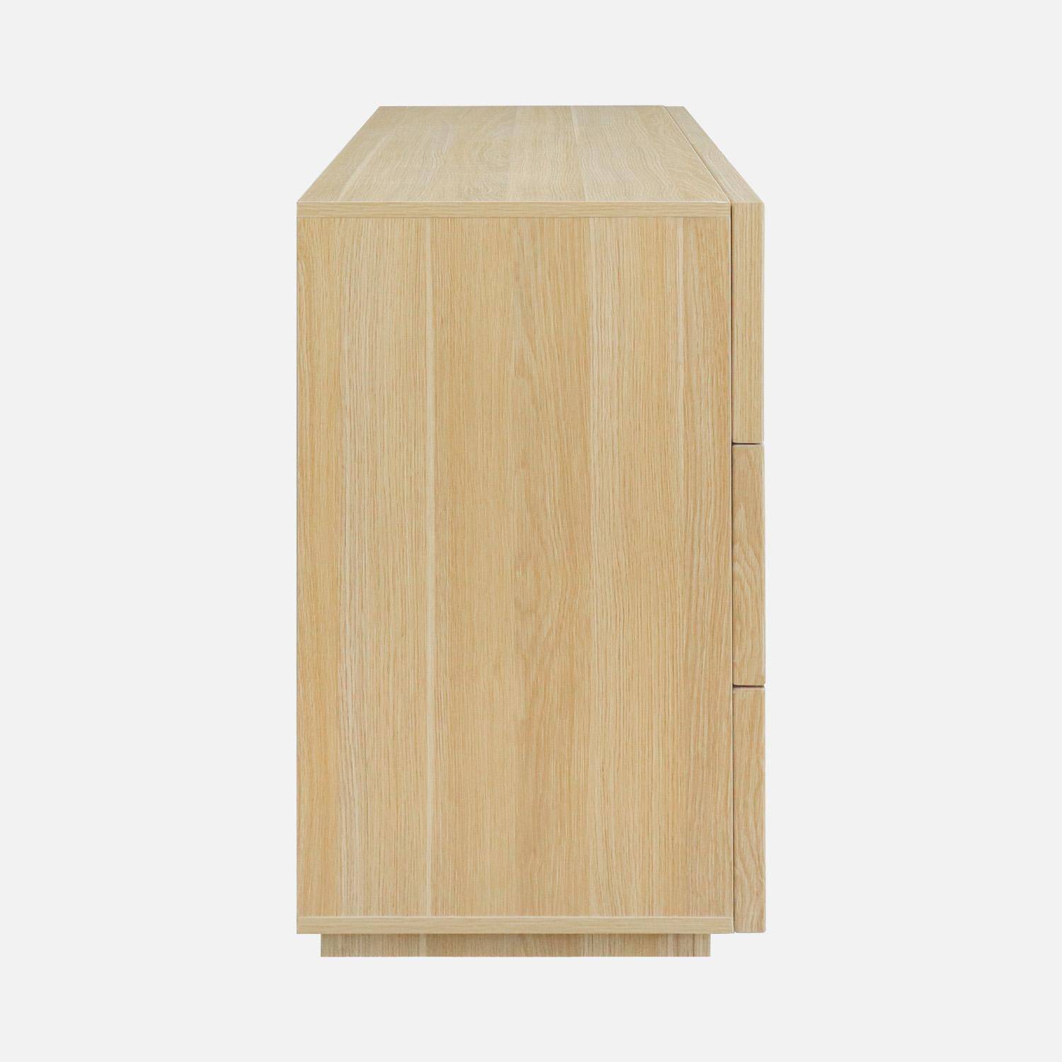 Commode de rangement effet bois 6 tiroirs naturel L 120 x P 43 x H 75cm - Kuba  Photo4