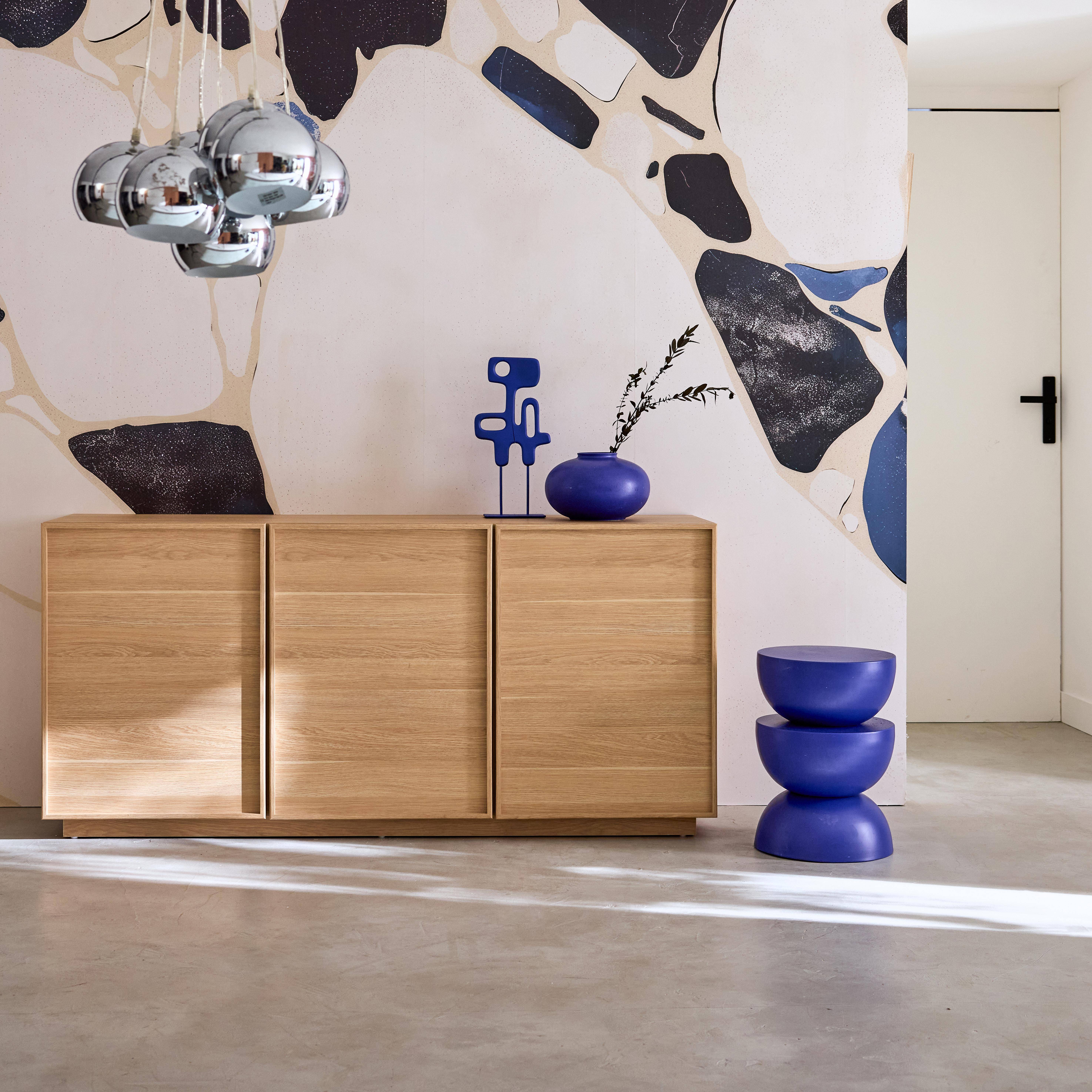 Dressoir houtlook 3 deuren naturel L 160 x B 43 x H 75cm - Kuba Photo1