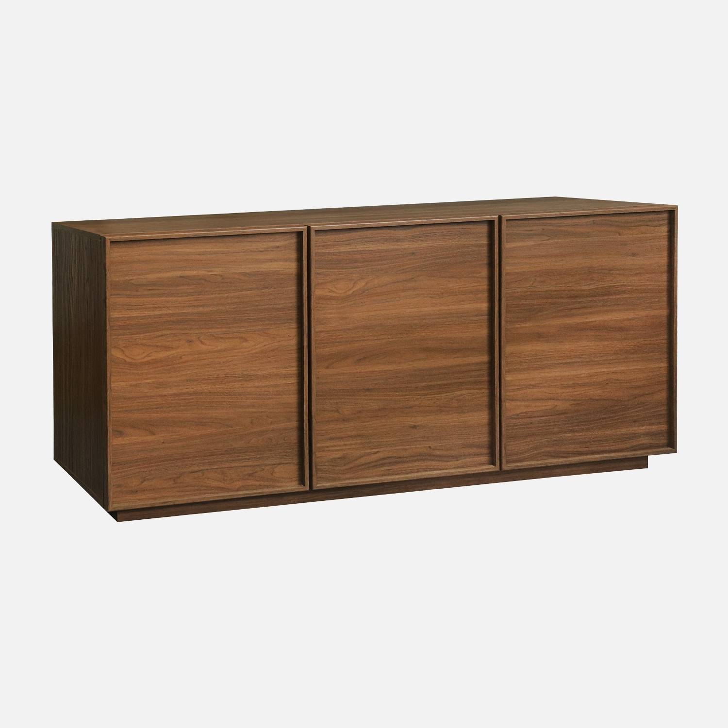 Buffet effet bois 3 portes noyer
