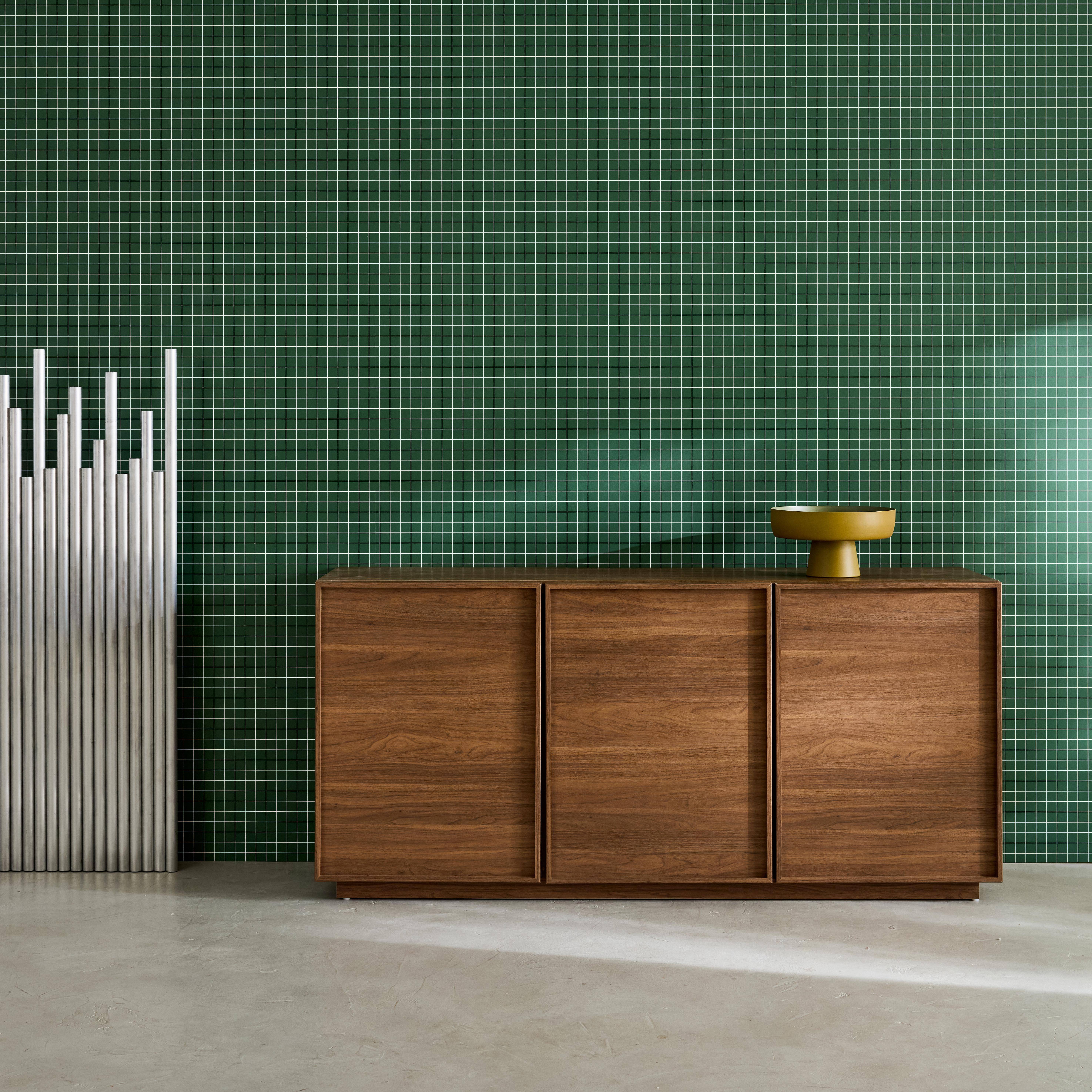 Dressoir houtlook 3 deuren walnoot L 160 x B 43 x H 75cm - Kuba,sweeek,Photo1