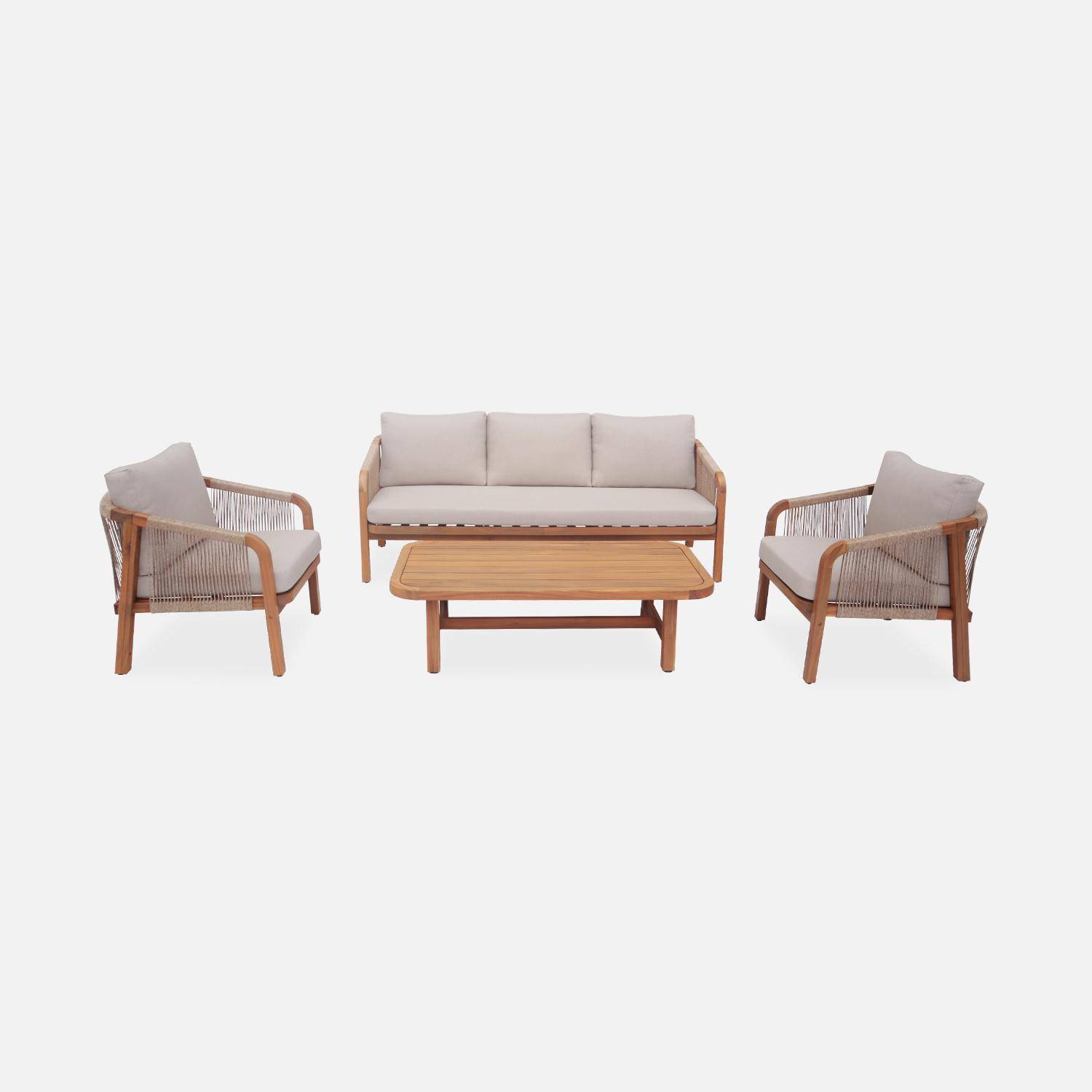 5-seater wooden garden furniture set , Parana, 188x78.5x69.5 cm Photo4