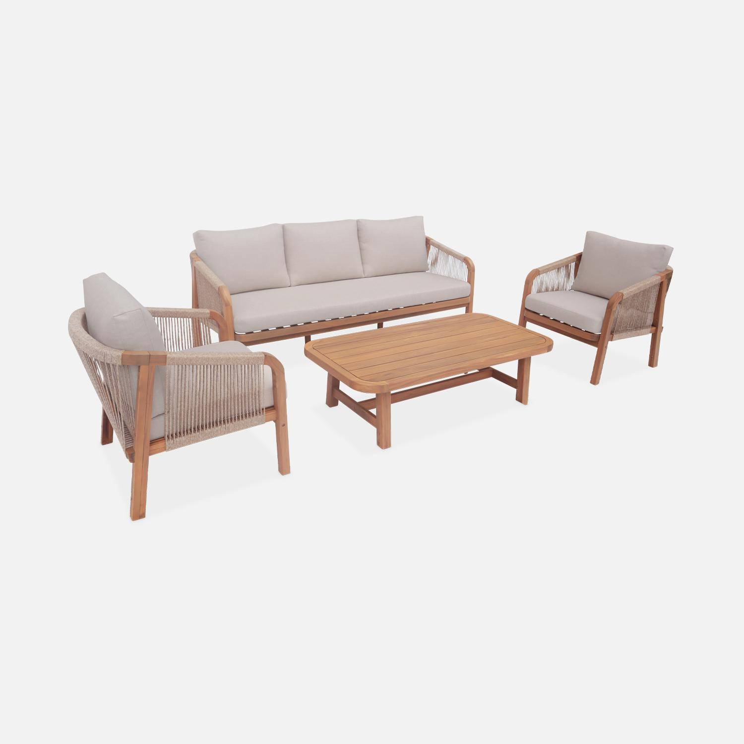 5-seater wooden garden furniture set , Parana, 188x78.5x69.5 cm Photo3