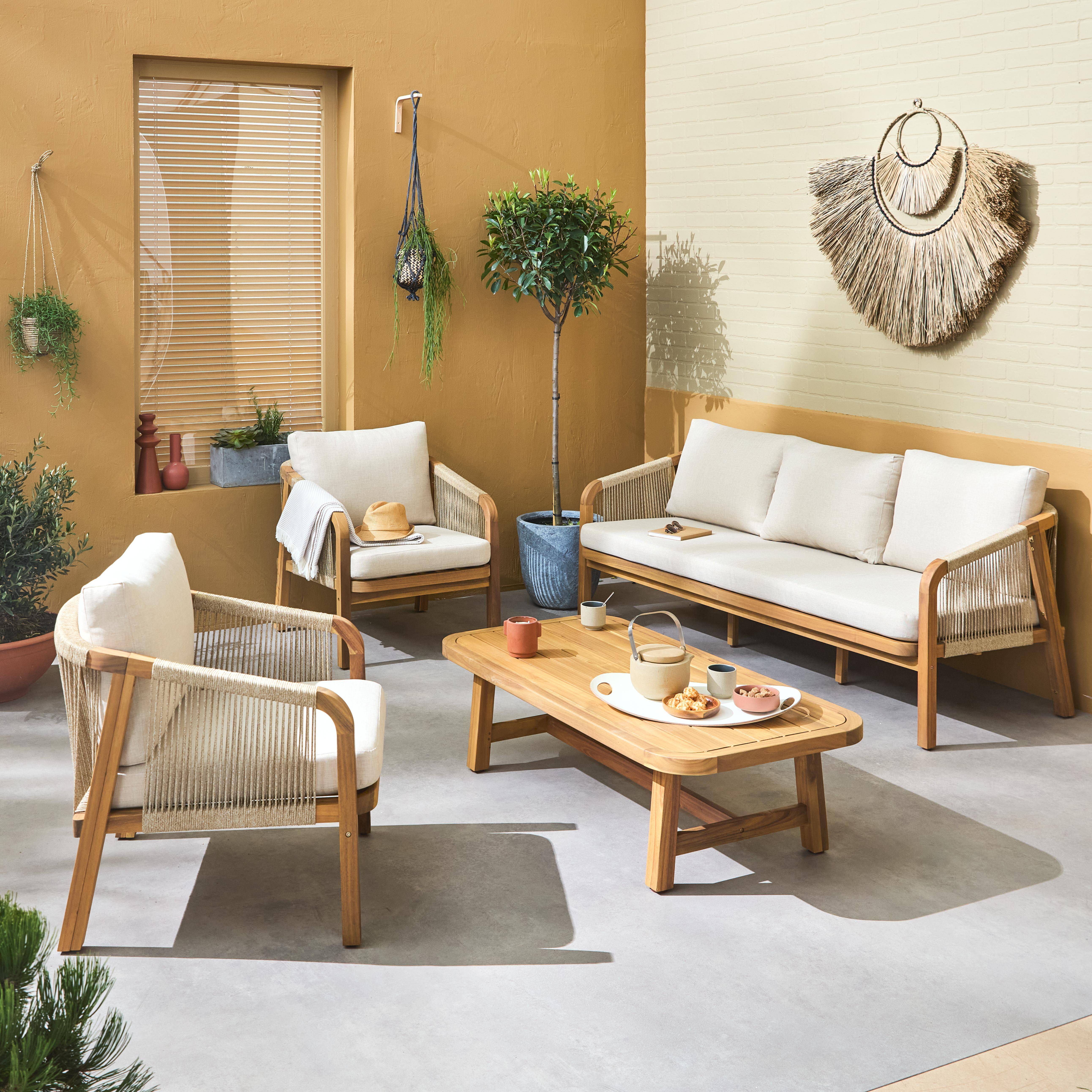 5-seater wooden garden furniture set