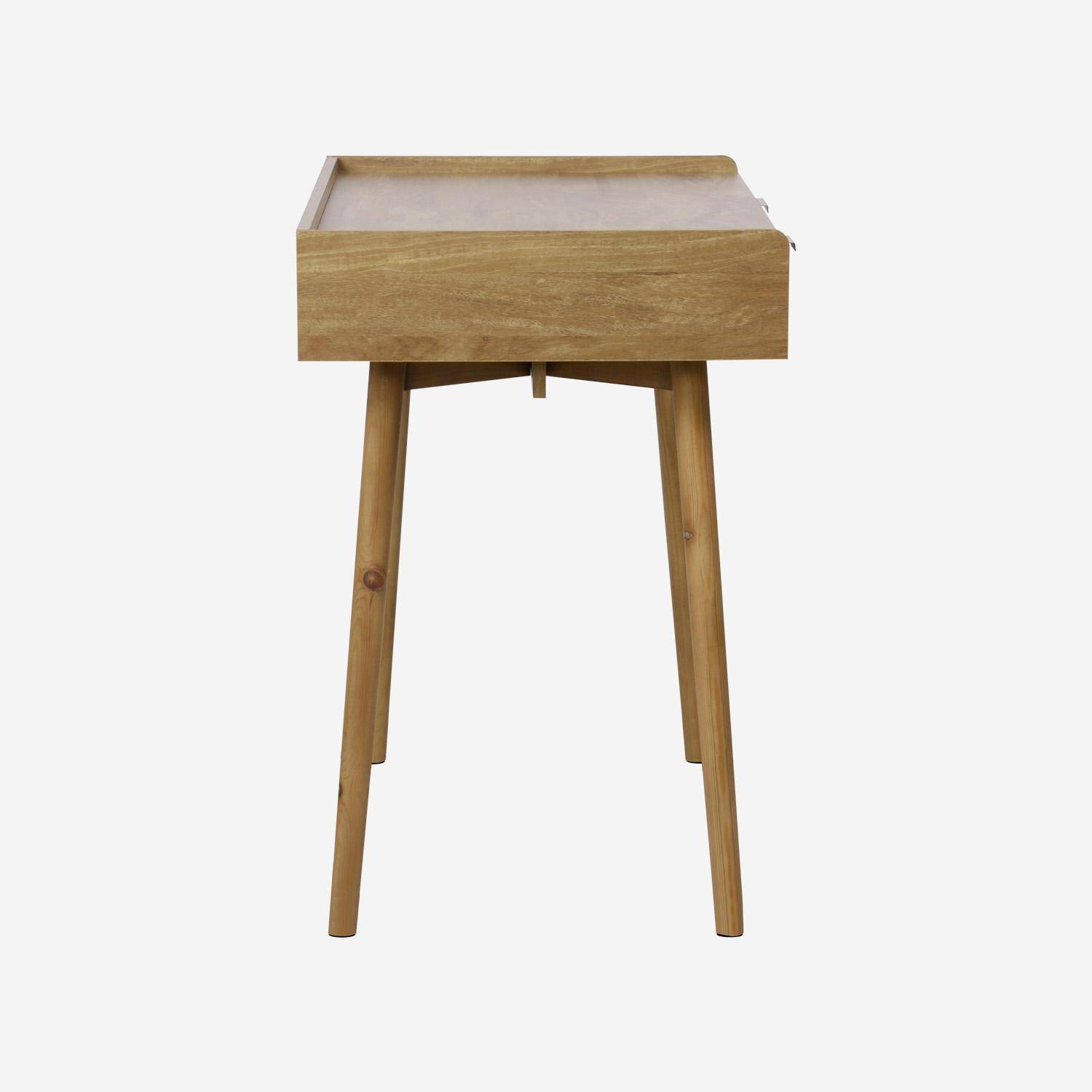 Schreibtisch in Mangoholzoptik mit geriffelten Oberflächen, 2 Schubladen ,110 x 55 x 79,5 cm – Celian Photo4