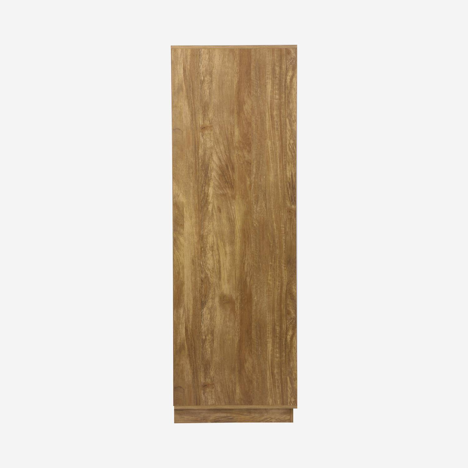 Dressing effet bois de manguier rainuré 2 portes - 90 x 59 x 179,5 cm - Celian Photo4