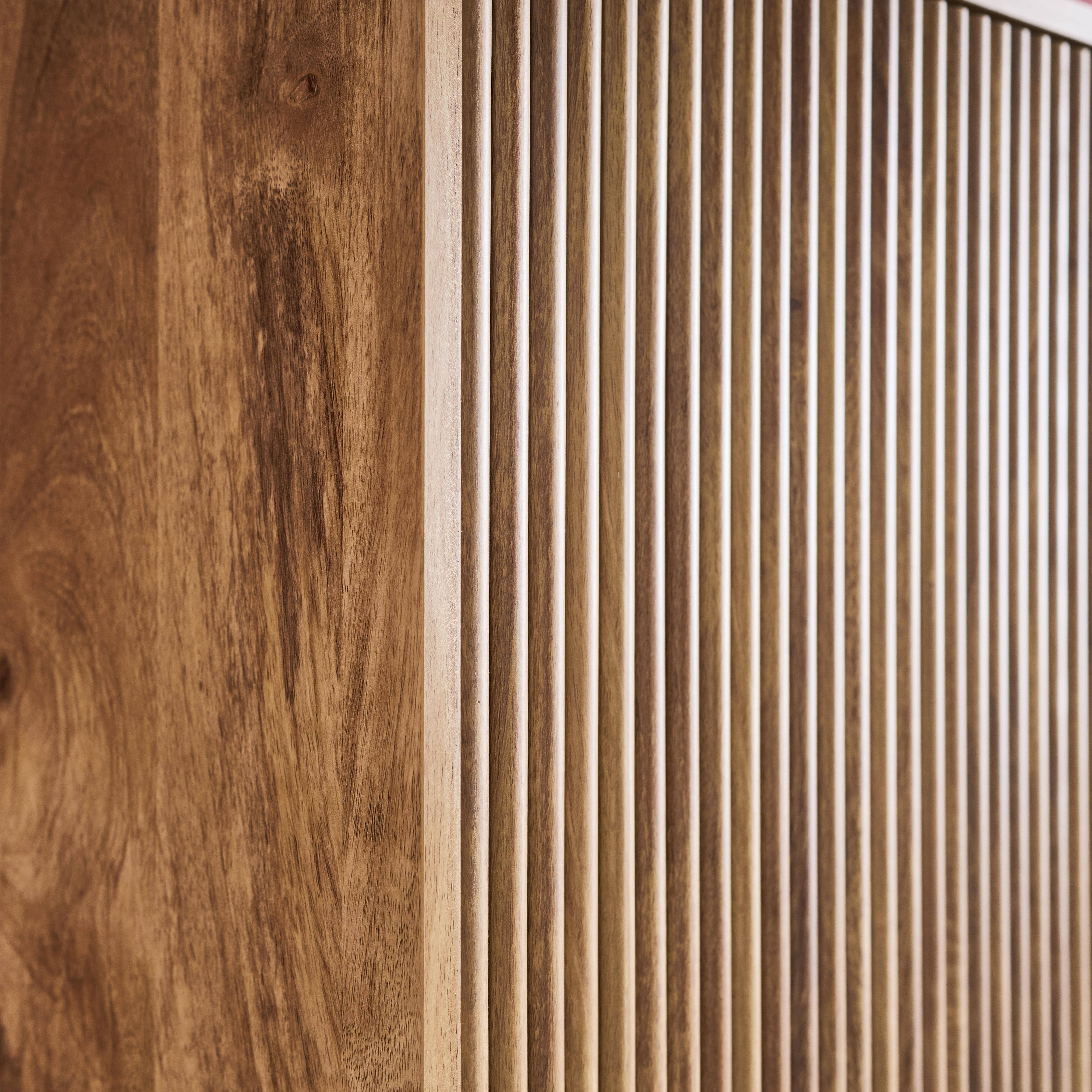 Armario vestidor efecto madera de mango ranurado, 2 puertas, Celian, Marrón dorado, 90x59x179.5 cm,sweeek,Photo6