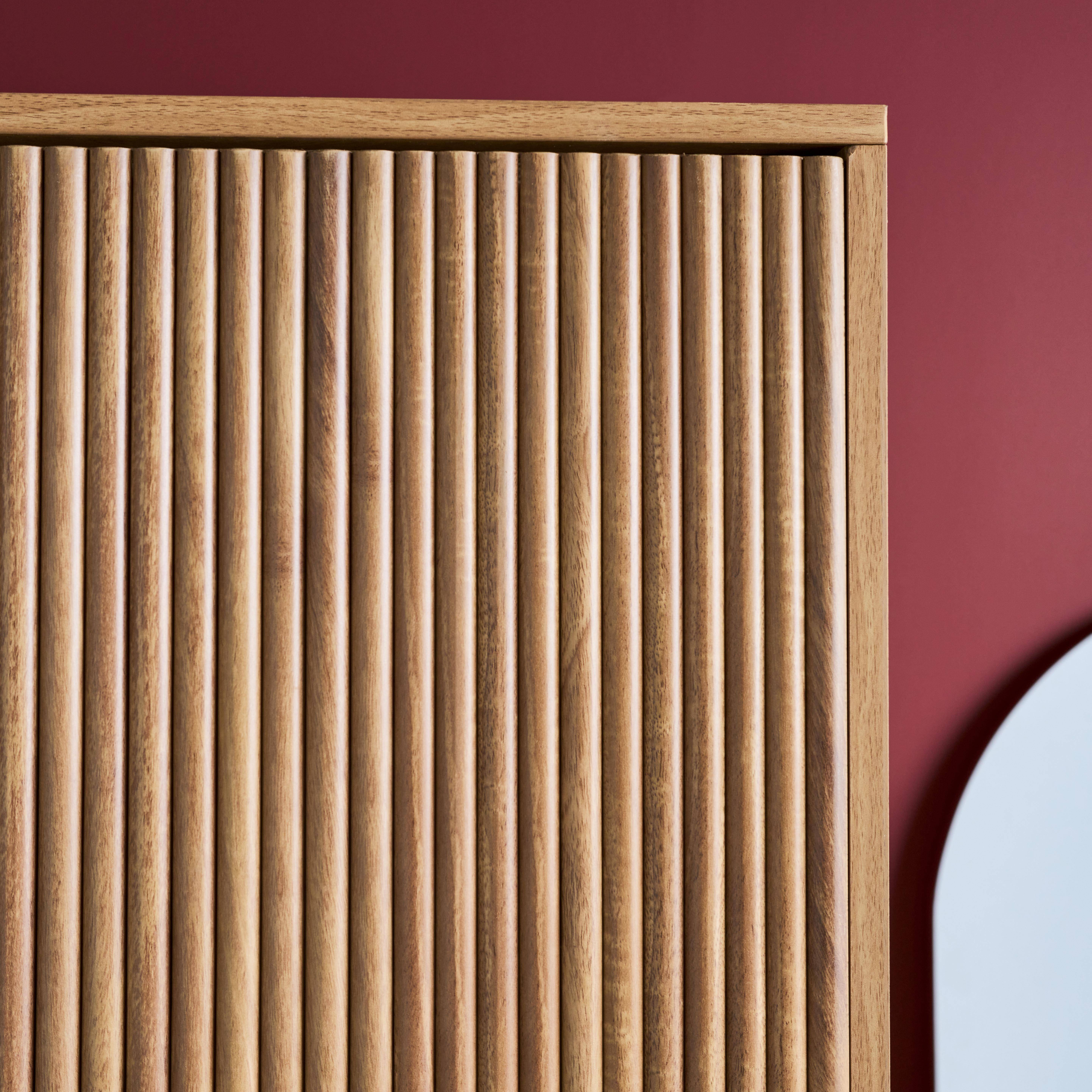 Armario vestidor efecto madera de mango ranurado, 2 puertas, Celian, Marrón dorado, 90x59x179.5 cm Photo4