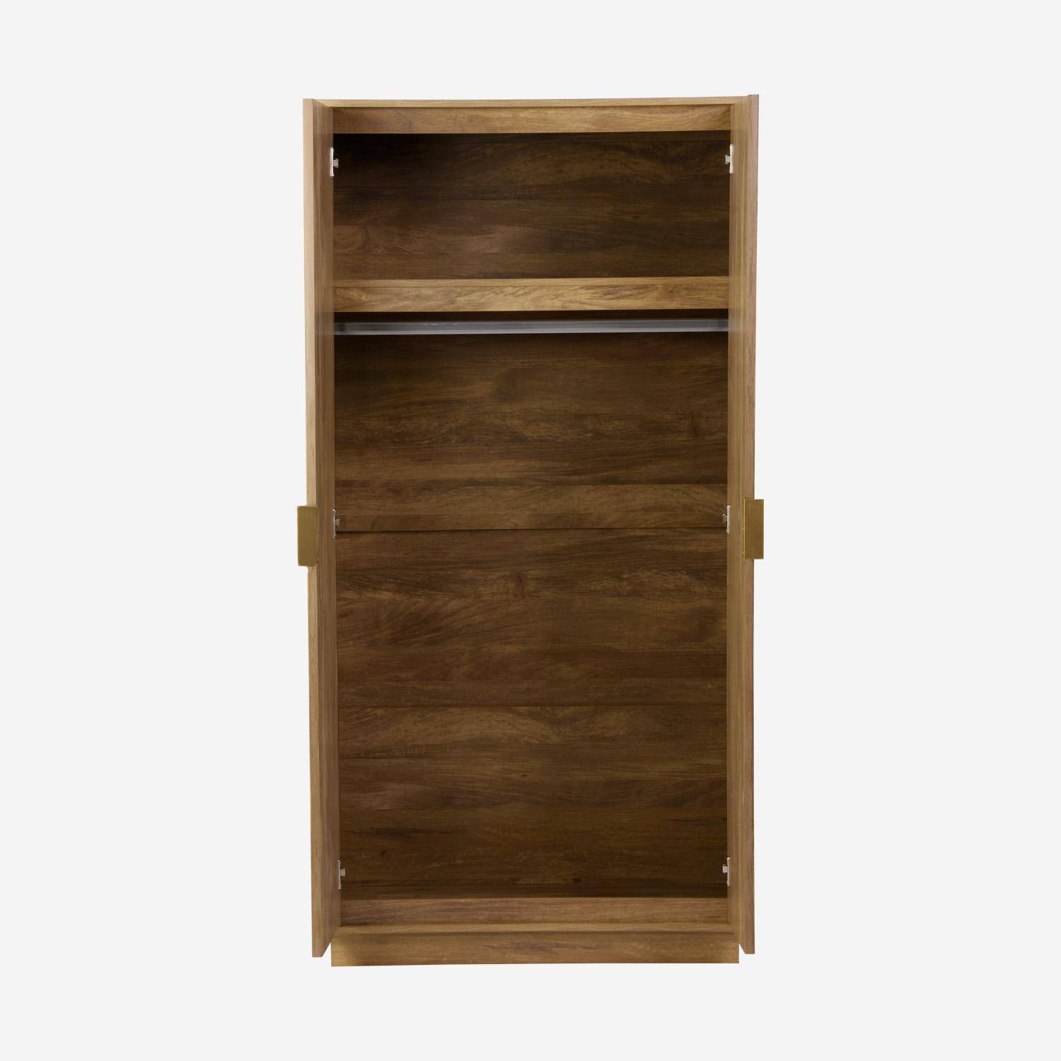 Dressing effet bois de manguier rainuré 2 portes - 90 x 59 x 179,5 cm - Celian Photo3