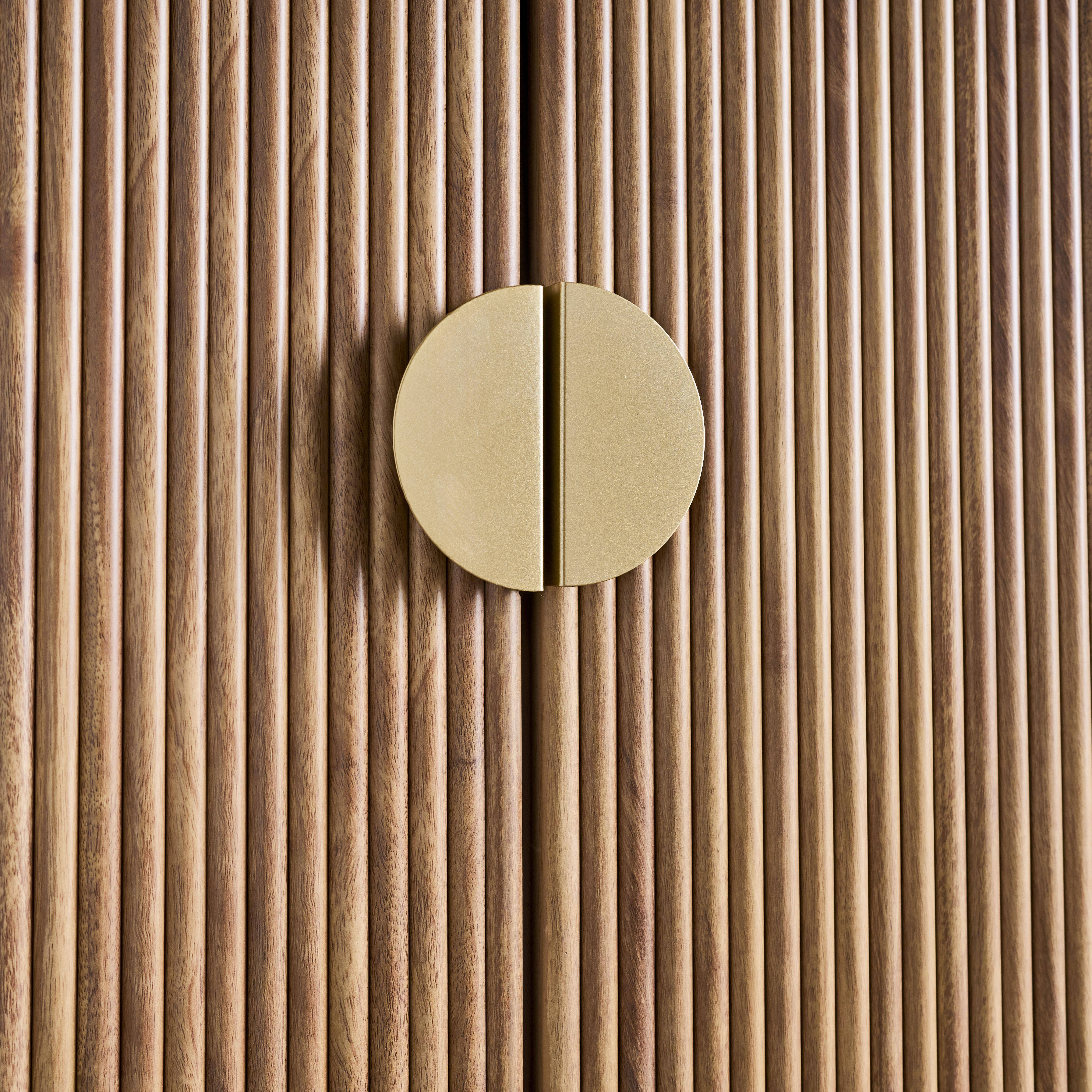 Armario vestidor efecto madera de mango ranurado, 2 puertas, Celian, Marrón dorado, 90x59x179.5 cm Photo3