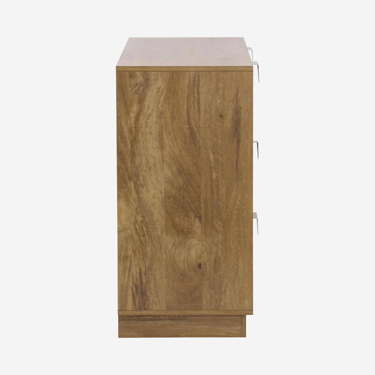 Cómoda efecto madera de mango labrado, 6 cajones, Celian, Marrón dorado, 120x39x79 cm,sweeek,Photo4