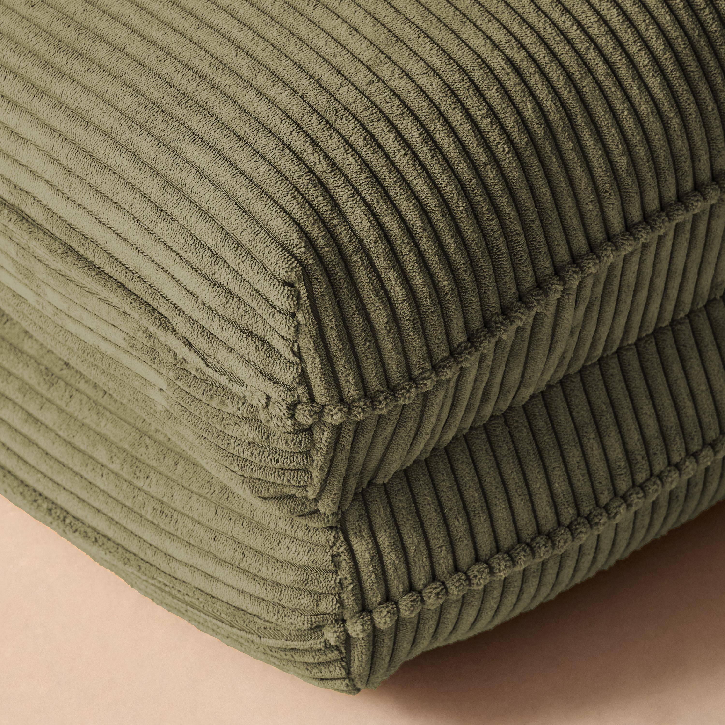 Sillón cama convertible de pana gruesa, Cosy, Verde kaki, 209x78x58 cm Photo4