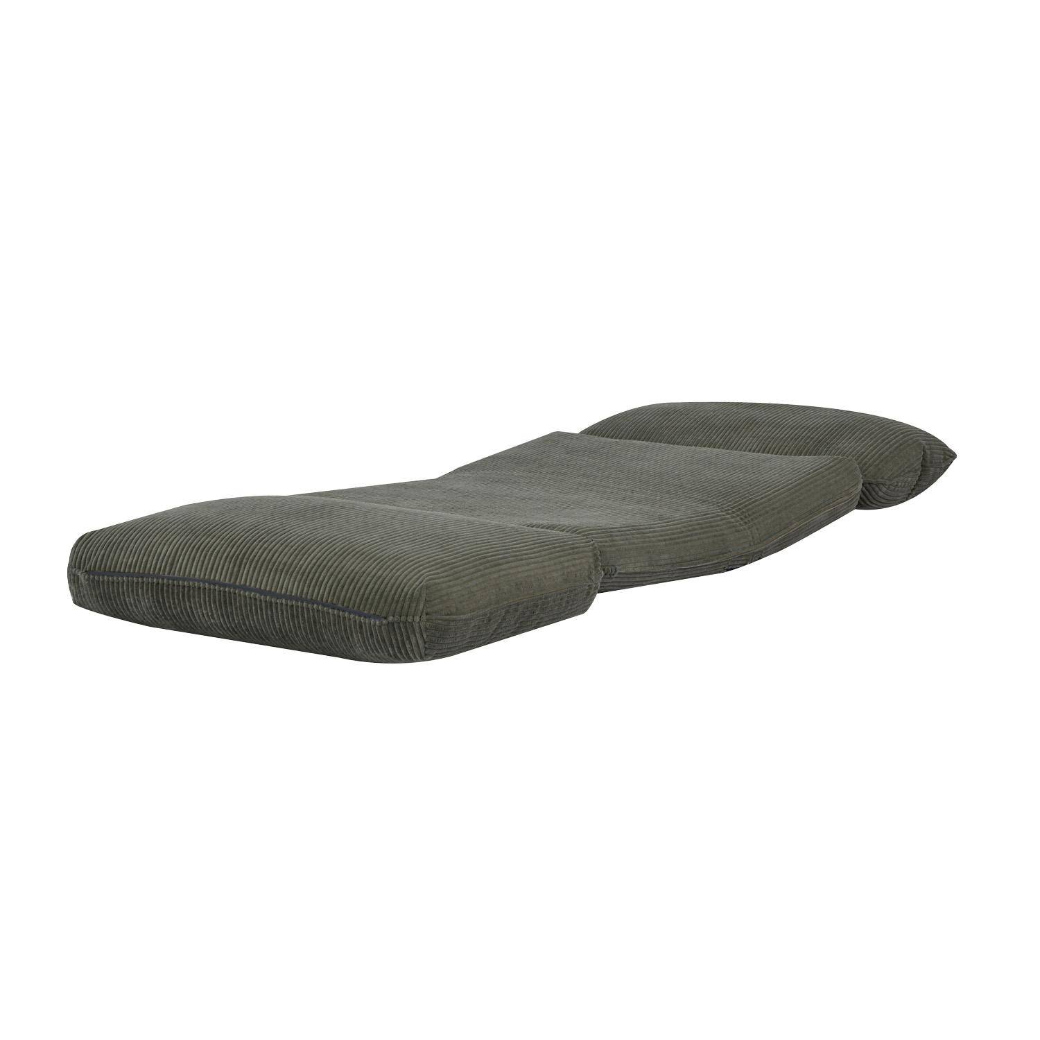 Sessel mit Schlaffunktion für 1 Person und breit geripptem Cordbezug in khaki - Cosy,sweeek,Photo8