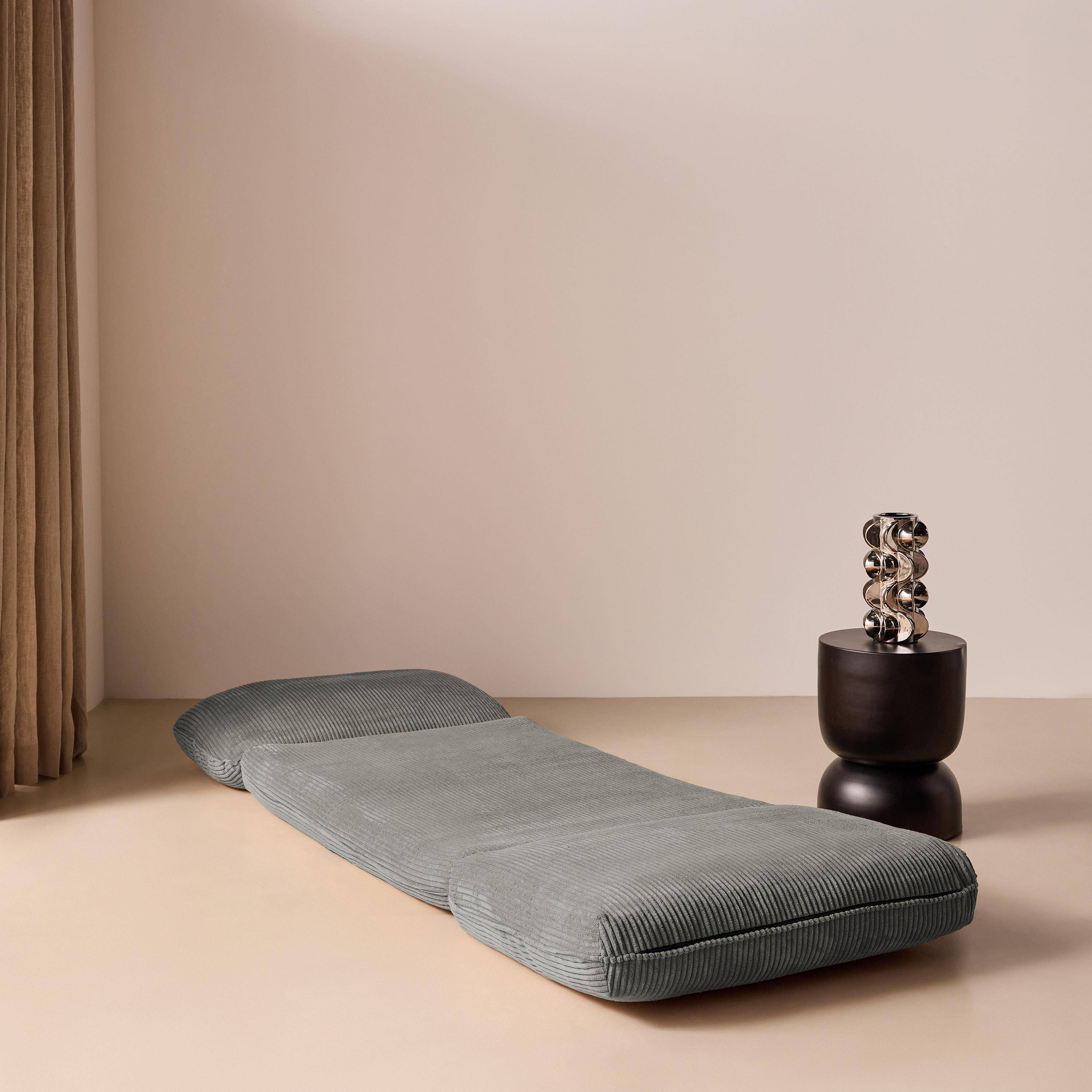 Slaapfauteuil uitklapbaar corduroy loungestoel grijs - Cosy Photo3