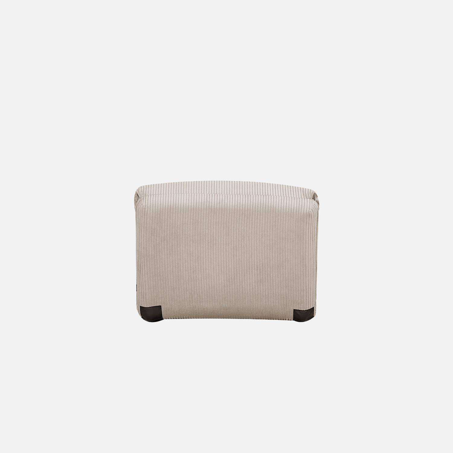 Sessel mit Schlaffunktion für 1 Person und breit geripptem Cordbezug in beige - Cosy Photo6