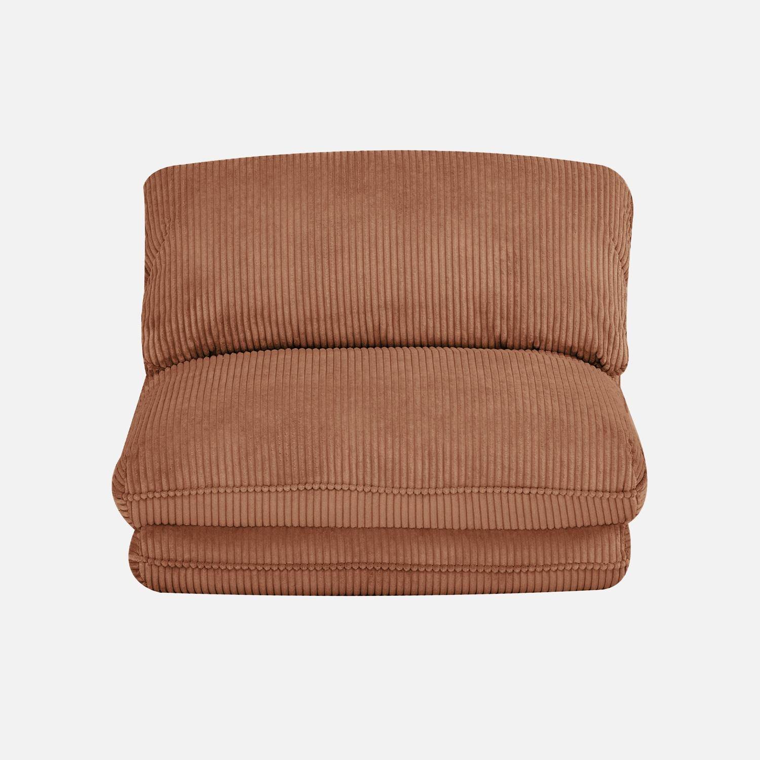 Poltrona convertibile velluto a coste grosse coste 1 posto, Cosy, Camel, 209x78x58 cm Photo4