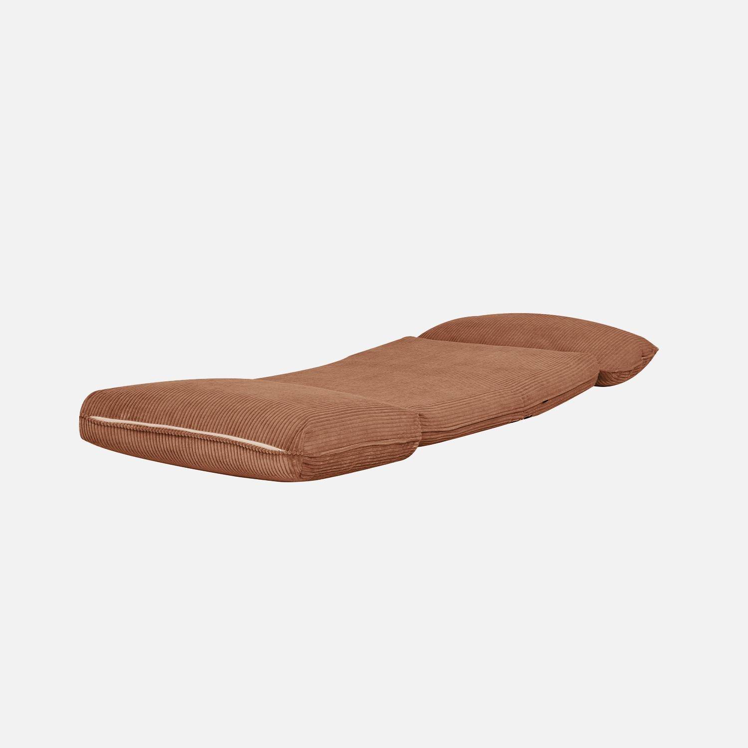 Chauffeuse matelas camel convertible velours côtelé grosse côte 1 place Cosy Photo5